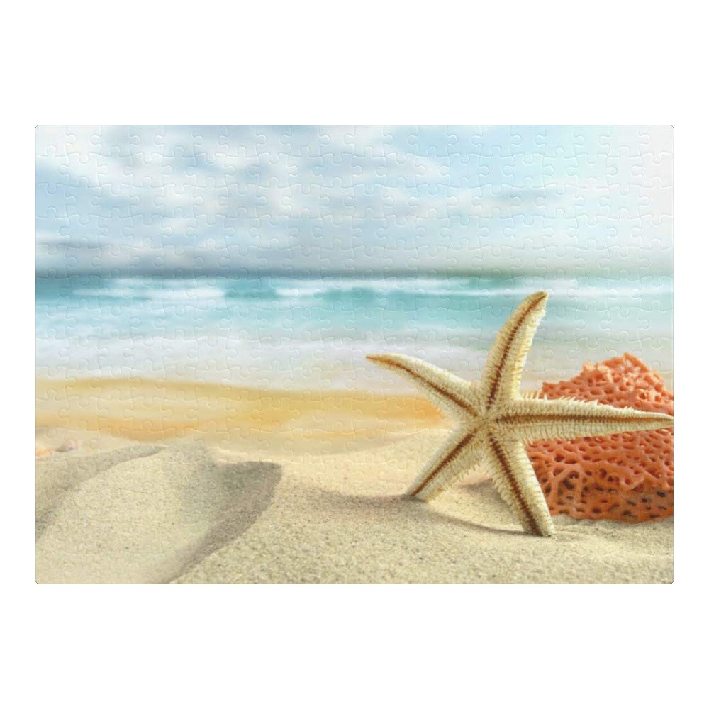 Custom Starfish Ocean Beach 300-Piece Jigsaw Puzzle for Adults & Kids - Fun DIY Toy, Unique Home Decor Gift for Puzzle Lovers | Perfect for Family Game Nights, Birthday Presents & Beach-Themed Room Decor