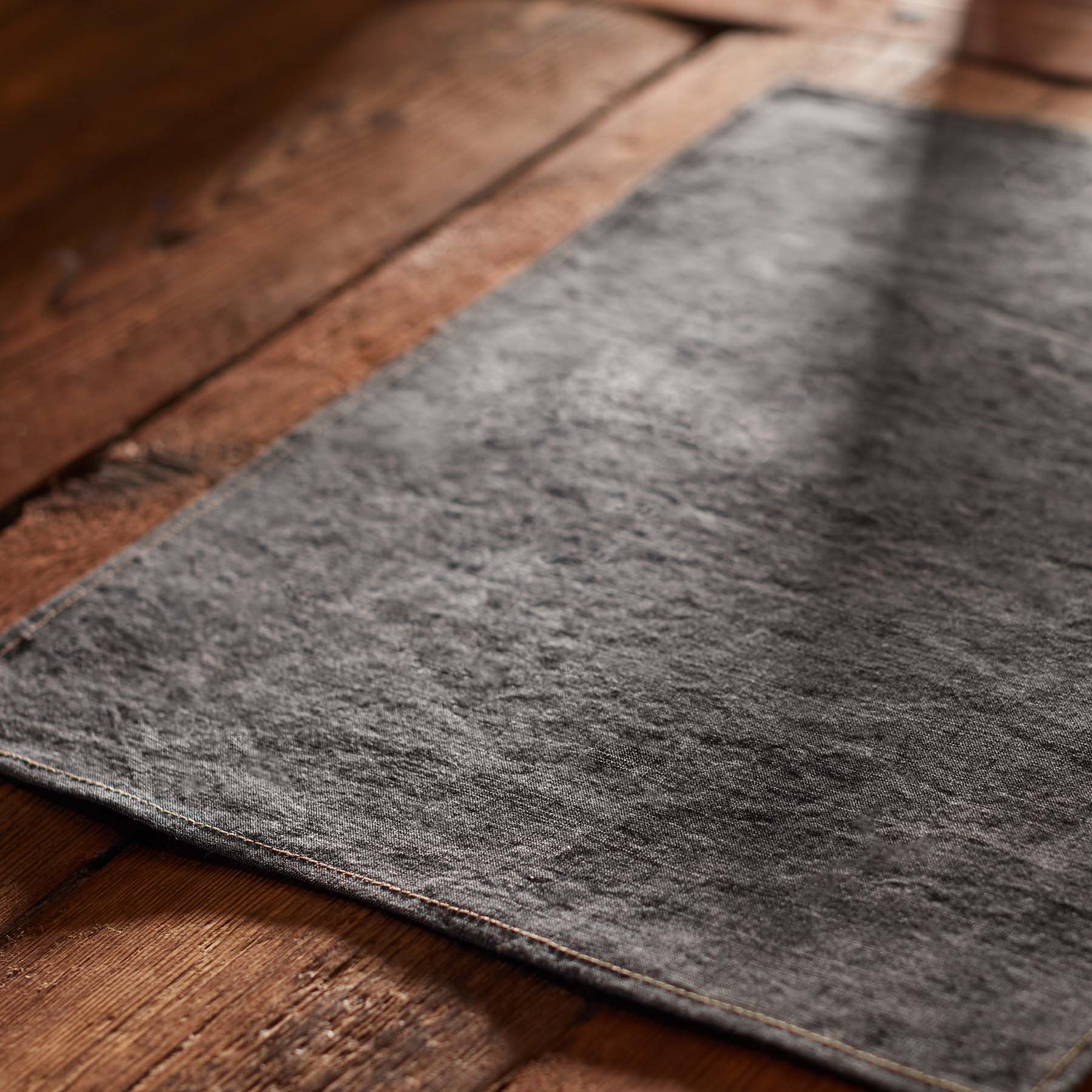 Indigo Denim Placemat Set - Charcoal Washable Denim Table Mats for Dining & Home Decor - Perfect for Farmhouse, Rustic, or Modern Kitchen Tables