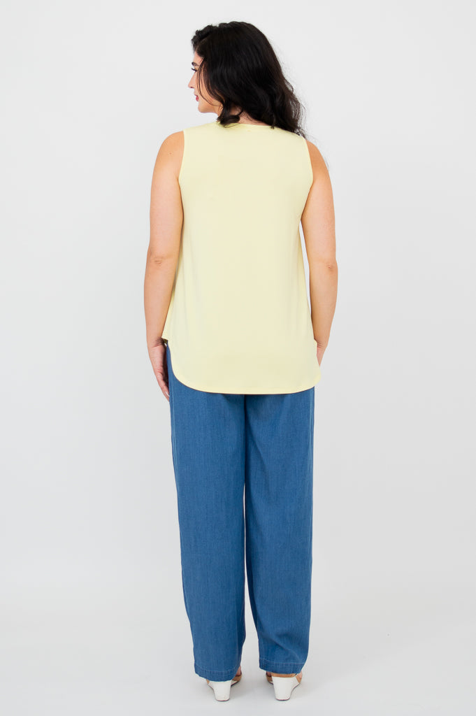 Stylish Jazz Tank Top in Sunshine Yellow - Soft Bamboo Fabric for Women - Perfect for Summer Outfits, Music Festivals & Casual Wear