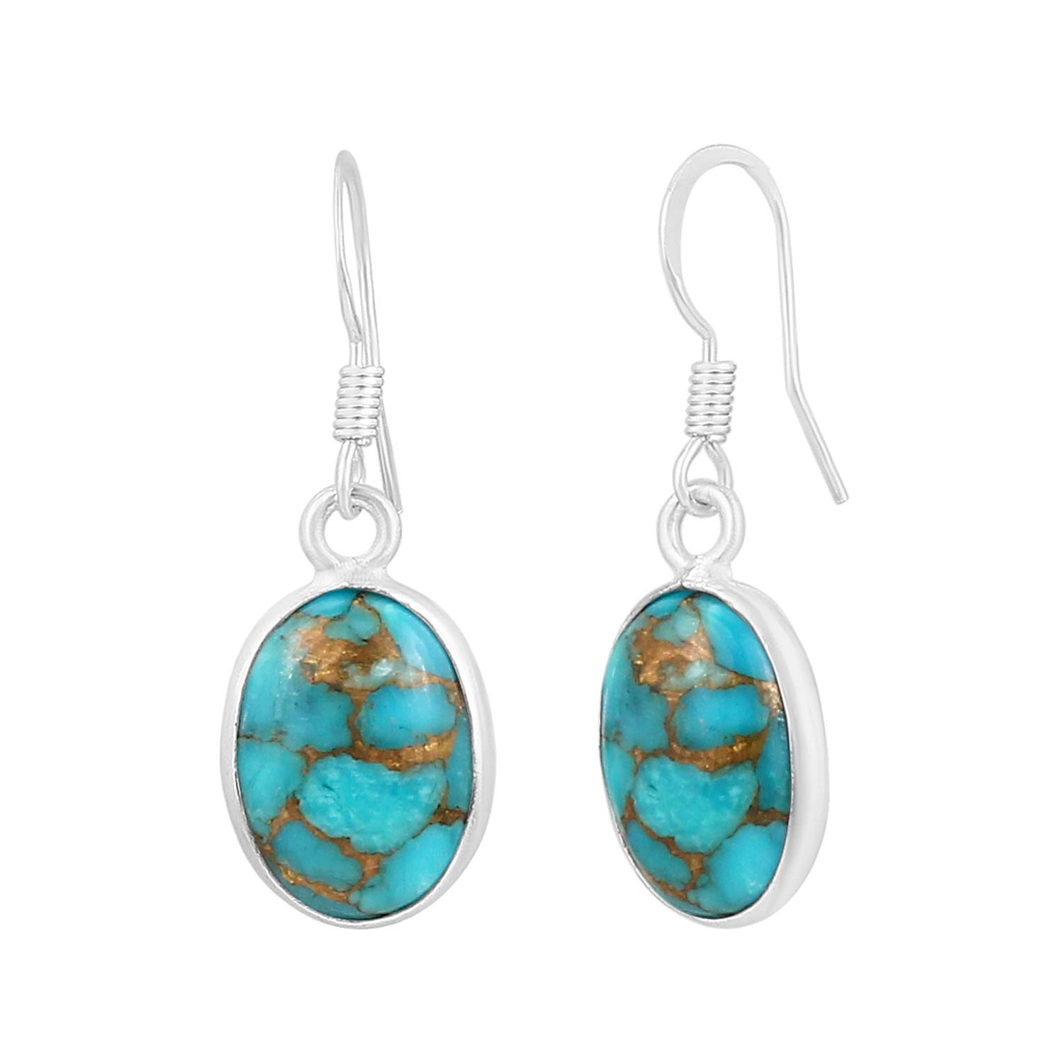 12.40 Carats Oval Natural Gemstone Earrings for Women, Handmade Bohemian Dangle Earrings - Perfect Gift for Mom, Wife, Birthday, Anniversary | Wedding, Party, Date Night Jewelry