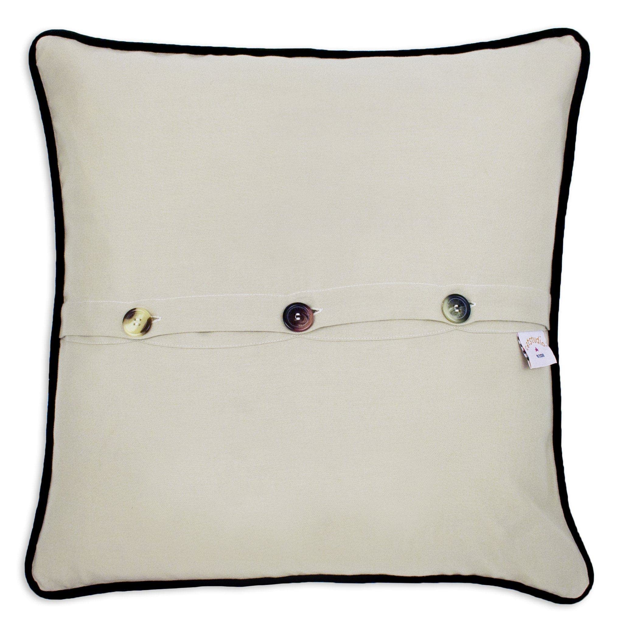 Lake Michigan Embroidered Decorative Throw Pillow - Handmade Home Decor for Couch, Bed & Living Room - Perfect for Coastal & Nautical Themed Interior Design