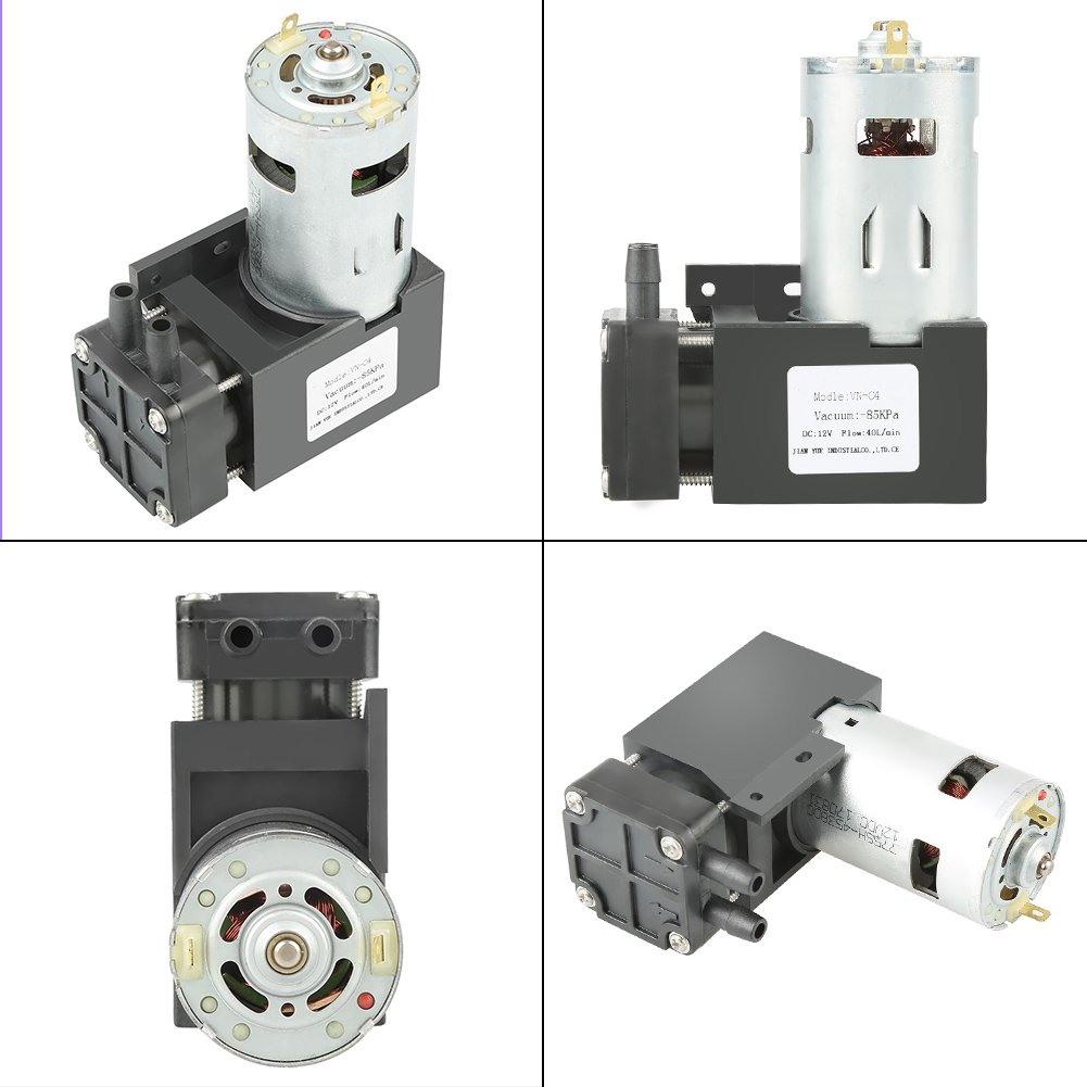 12V DC Mini Vacuum Pump 42W High Efficiency - 85KPa Pressure 40L/min Flow Rate for Lab Equipment, Medical Devices & DIY Projects - Low Noise & Vibration