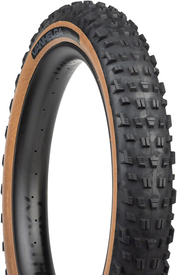 45NRTH Vanhelga Tubeless Folding Bike Tire - 27.5 x 4.5 Inches, 60 TPI, Tan Color - Perfect for Winter Fat Biking and Snow Trail Adventures