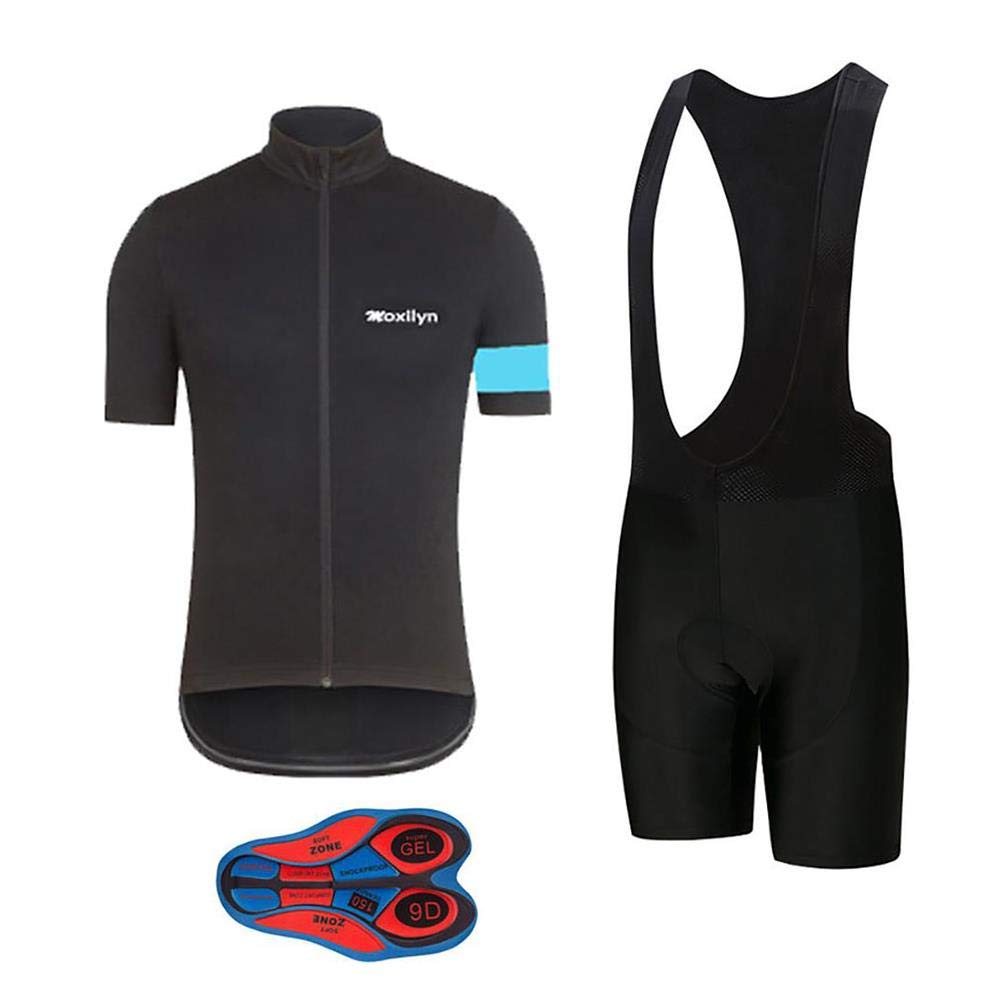 Men's Cycling Jersey & Bib Shorts Set - Quick-Dry, Full Zipper Road Bike Clothing for Professional Riders | Perfect for Long-Distance Cycling & Outdoor Training