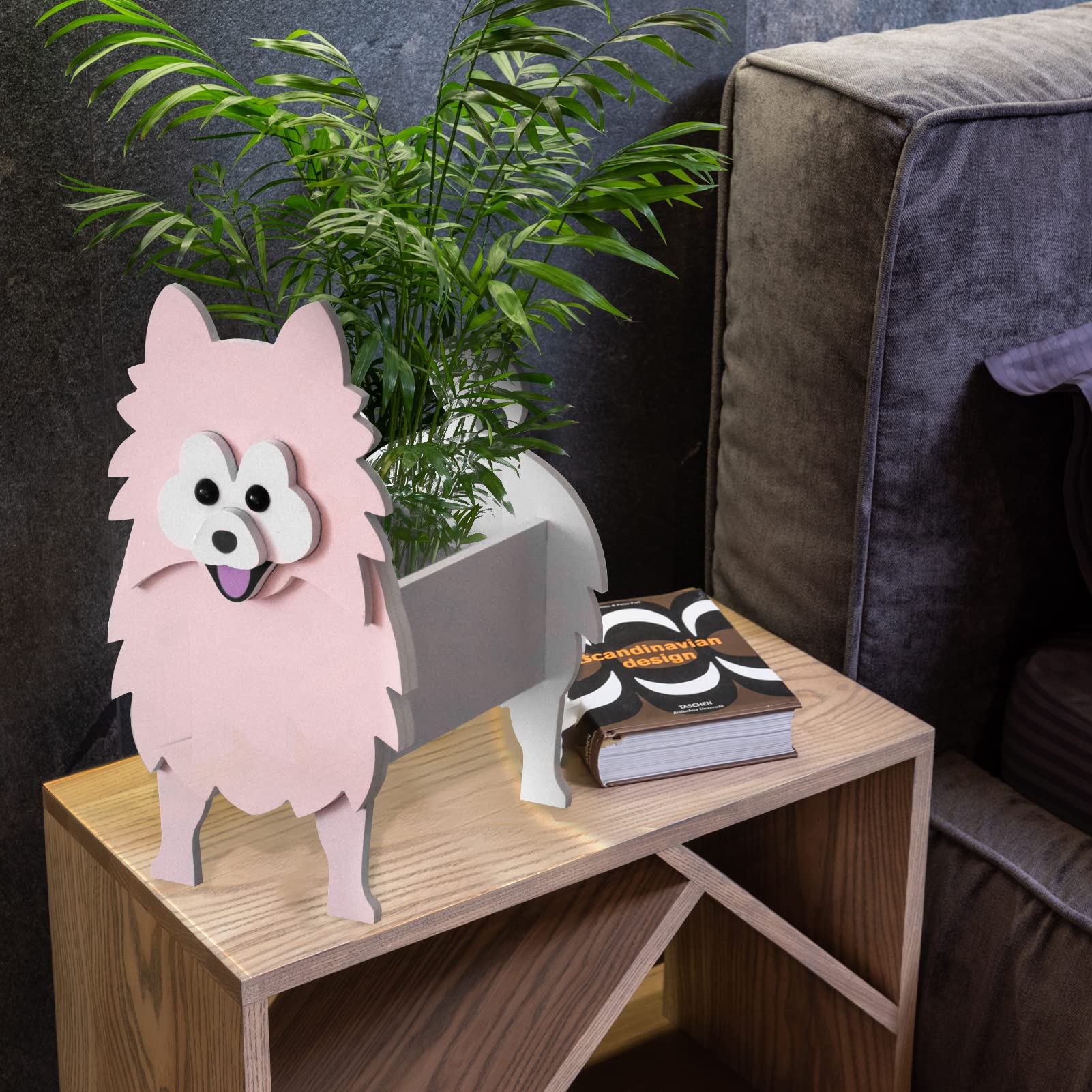 Pomeranian Shaped Dog Planter Pots - Cute PVC Cartoon Pet Flower Pot for Succulents, Cactus & Air Plants | Indoor & Outdoor Garden Decor, Home Gift Idea