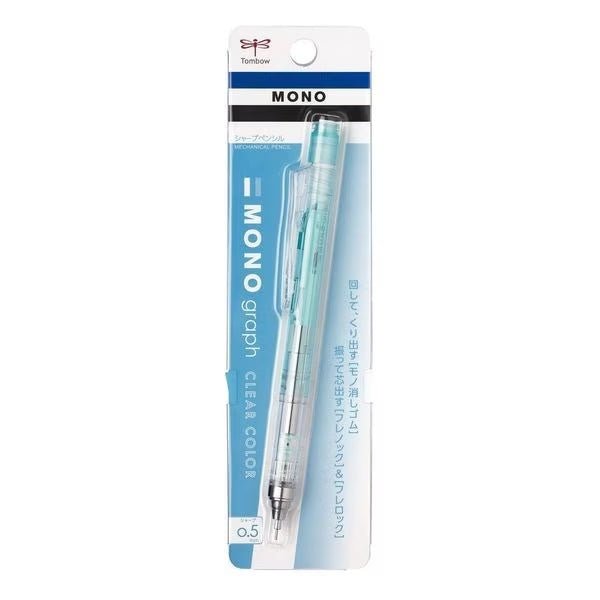 Tombow MONO Graph Mechanical Pencil - Clear Barrel, 0.5mm Lead, Eraser Refillable - Perfect for Writing, Sketching, and Technical Drawing