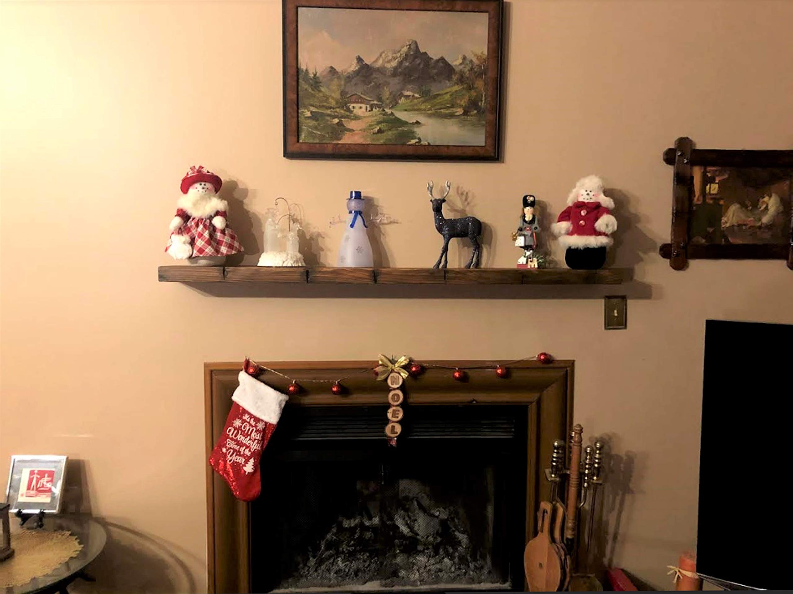 Joel's Antiques - 72 Inch Natural Wood Floating Shelves for Wall - Heavy Duty Rustic Fireplace Mantel & Bookshelf - Medium Brown 72x7x2 in - Perfect for Living Room, Bedroom, Home Office & Kitchen Decor