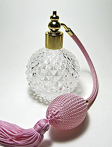 Refillable Empty Perfume Atomizer Bottle with Squeeze Bulb & Tassel - Portable Travel Spray Bottle for Fragrance (Pink Bulb) - Perfect for Purse, Gym Bag & On-the-Go Touch Ups