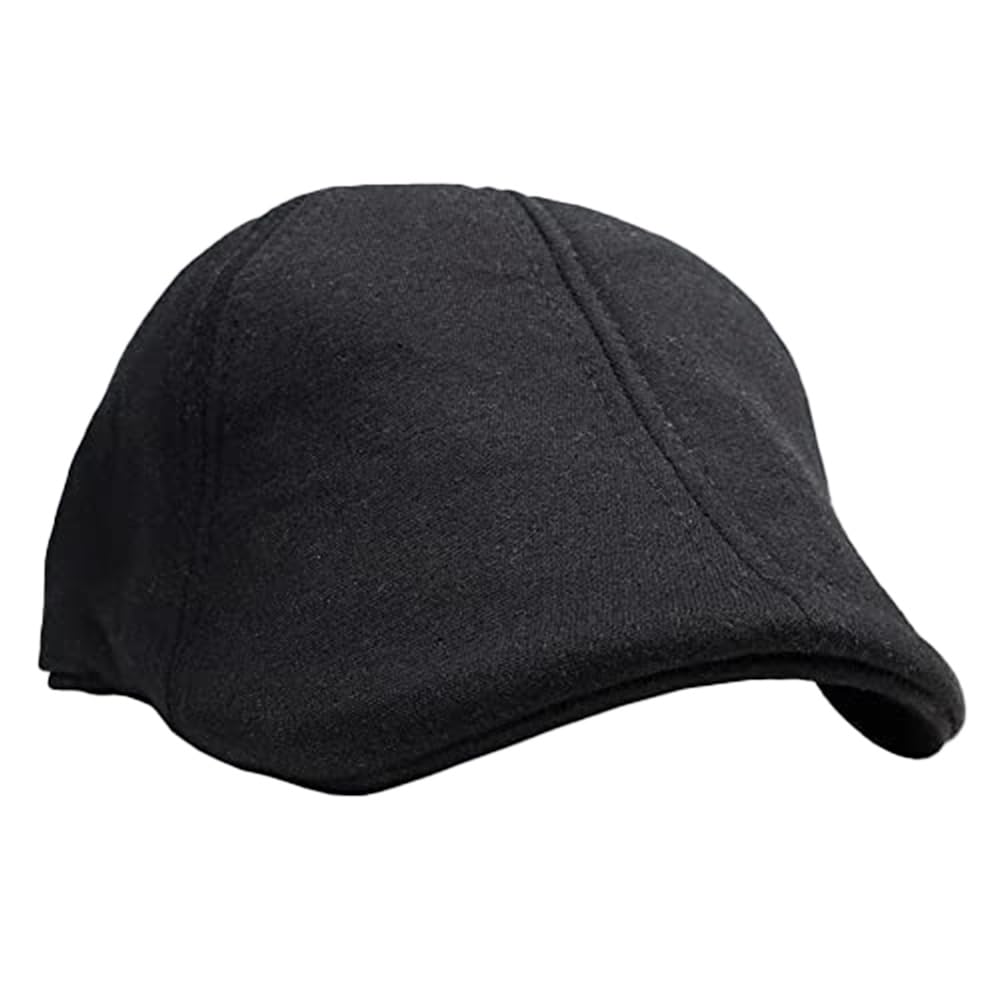 The Original Boston Scally Cap - Irish Newsboy Flat Cap for Men - 6-Panel Cotton Fitted Hat in Black | Perfect for Casual Wear, St. Patrick's Day & Vintage Fashion
