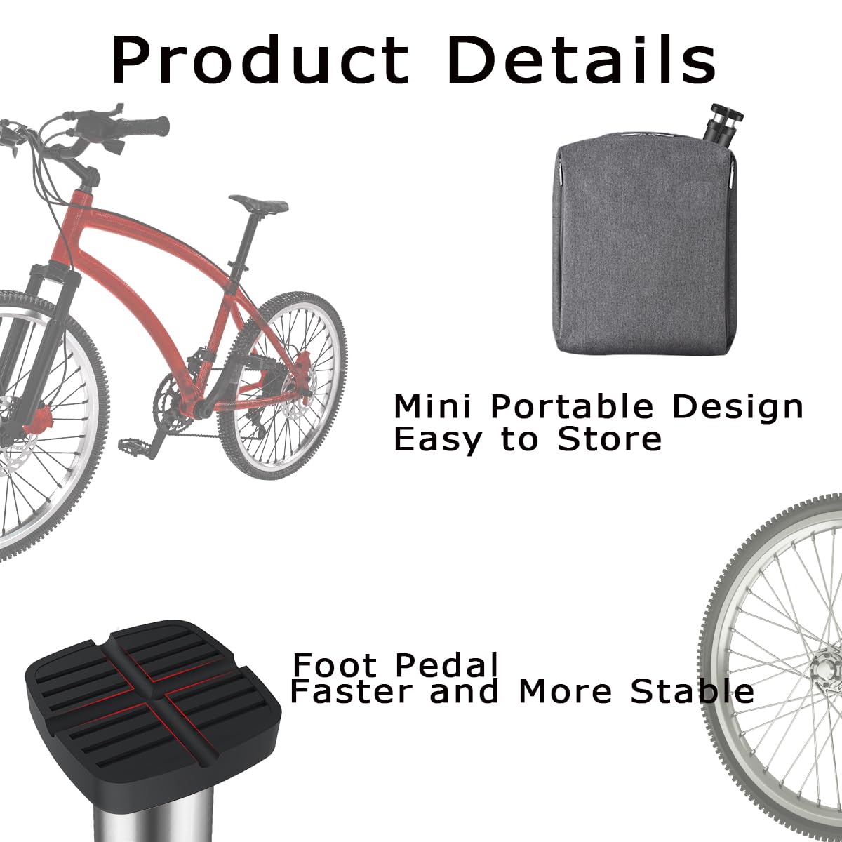 **High Pressure 120PSI Bike Pump with Gauge - Aluminum Alloy Floor Bicycle Air Pump for Road & Mountain Bikes - Compatible with Presta & Schrader Valves - Ideal for Bikes, Sports Balls & Inflatable Toys - Perfect for Home, Gym & Outdoor Adventures**