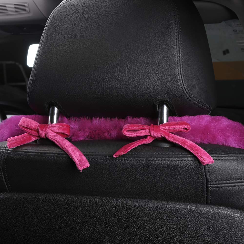Premium Shearling Sheepskin Car Seat Covers - Ultra Soft Fluffy Fuzzy Fur Universal Fit Auto Seat Protectors (3-Piece Front Set, Misty Gray) | Luxury Comfort for Winter Driving & Long Road Trips