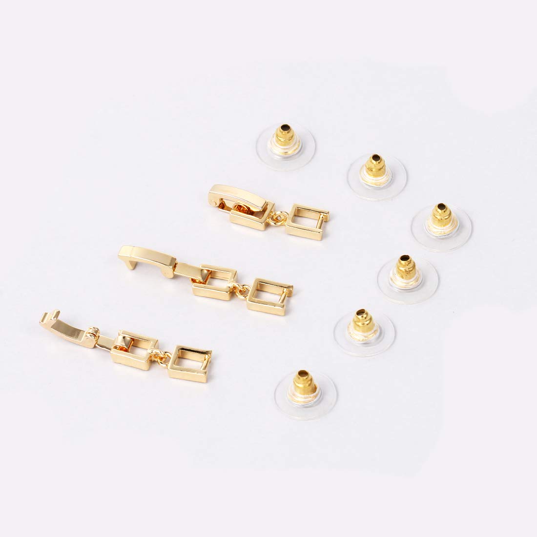 White Gold/Gold/Rose Gold Plated 3-Piece Fold Over Clasp Set for Bracelet & Necklace Jewelry Extender - Perfect for DIY Jewelry Making, Adjustable Chain Extensions & Gift Giving