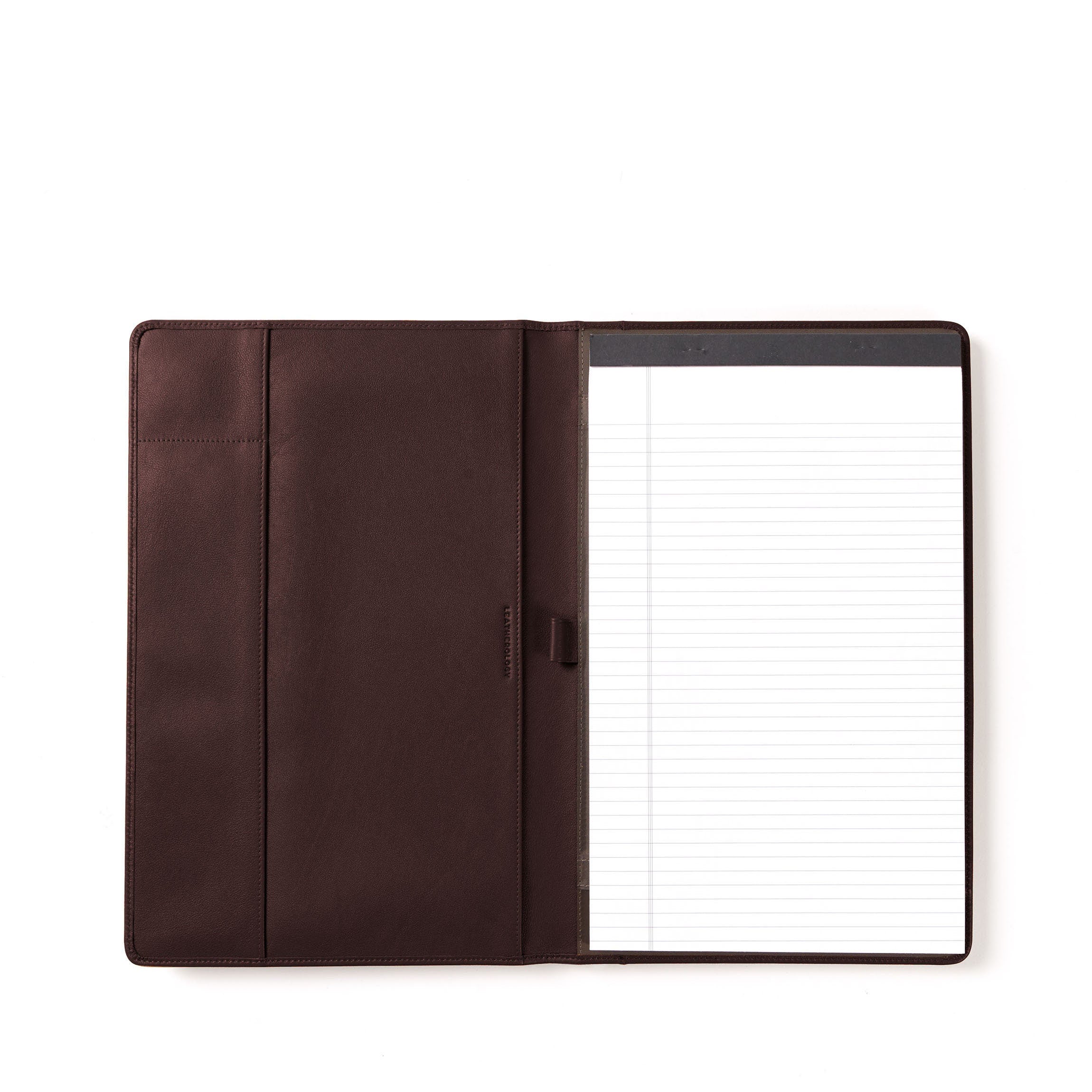 Professional Legal Size Padfolio - Brown Leather Portfolio with Notepad Holder for Lawyers, Business Meetings & Office Use