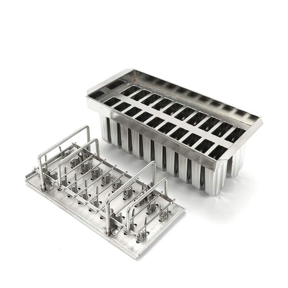 Premium Stainless Steel Ice Cream Mold - 20 Cell Frozen Treat Maker for Homemade Ice Cream, Popsicles & Juice Bars | Perfect for Summer Parties, Kids Snacks & DIY Desserts