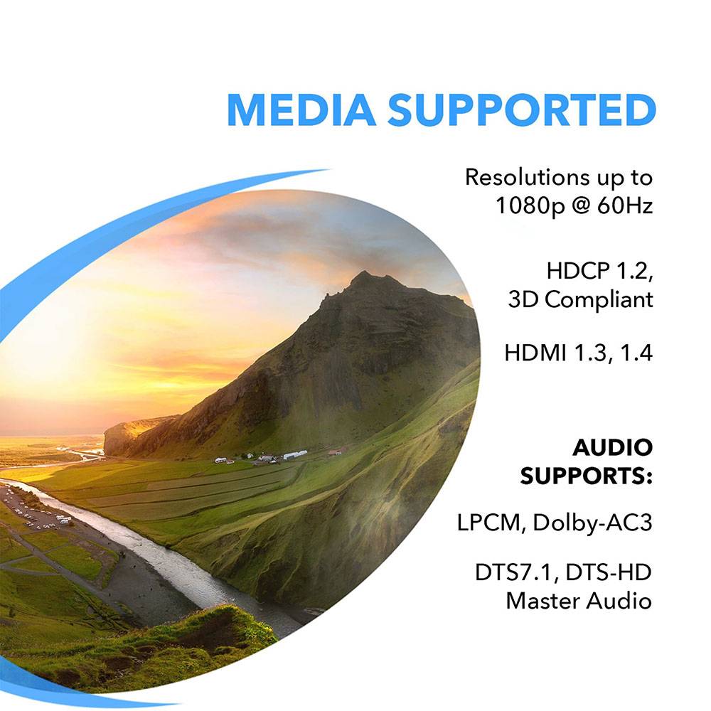 1080p HDMI Extender Over CAT6/7 Cable - 400ft Long Range with IR Control (EX-400C) - Perfect for Home Theater, Conference Rooms & Gaming Setup