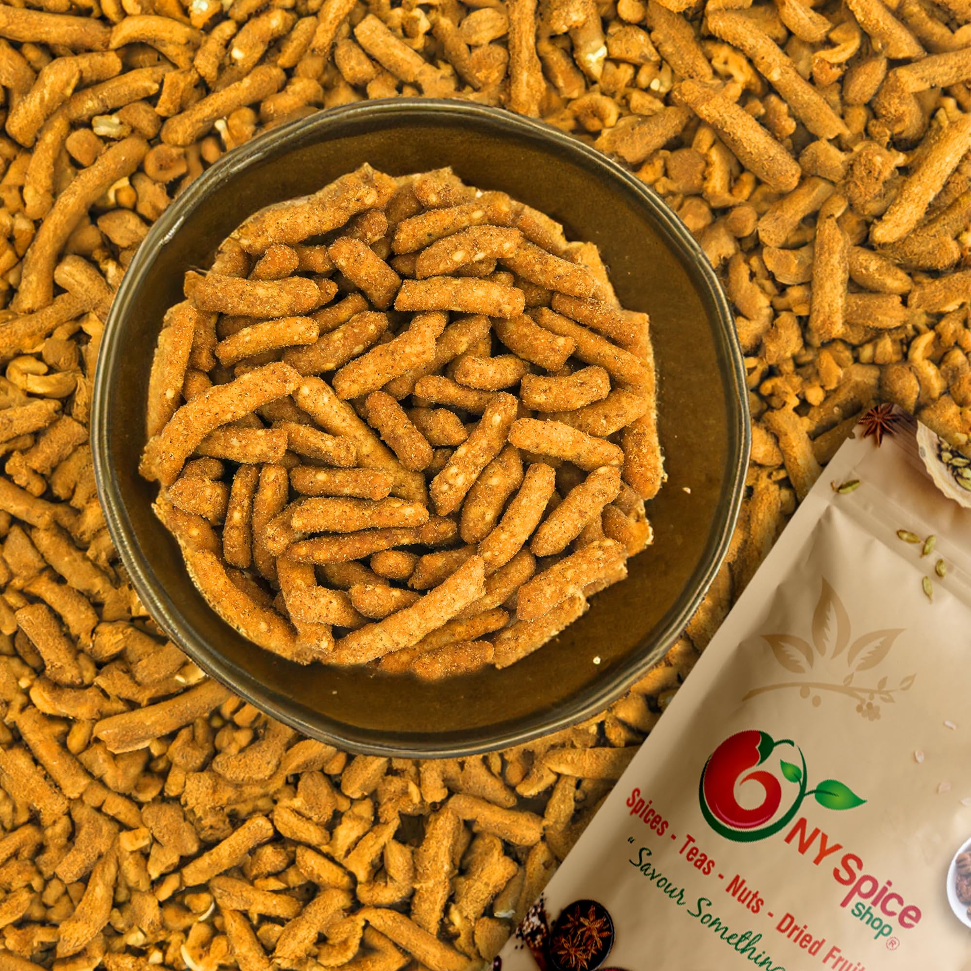 Spicy Cajun Sesame Sticks Snacks - 1lb Crunchy Toasted Cajun Seasoned Sesame Snack Mix - Hot & Spicy Sticks for Parties, Road Trips & Movie Nights - Gluten-Free Vegan Snacks - Perfect for Office, Hiking & Game Day