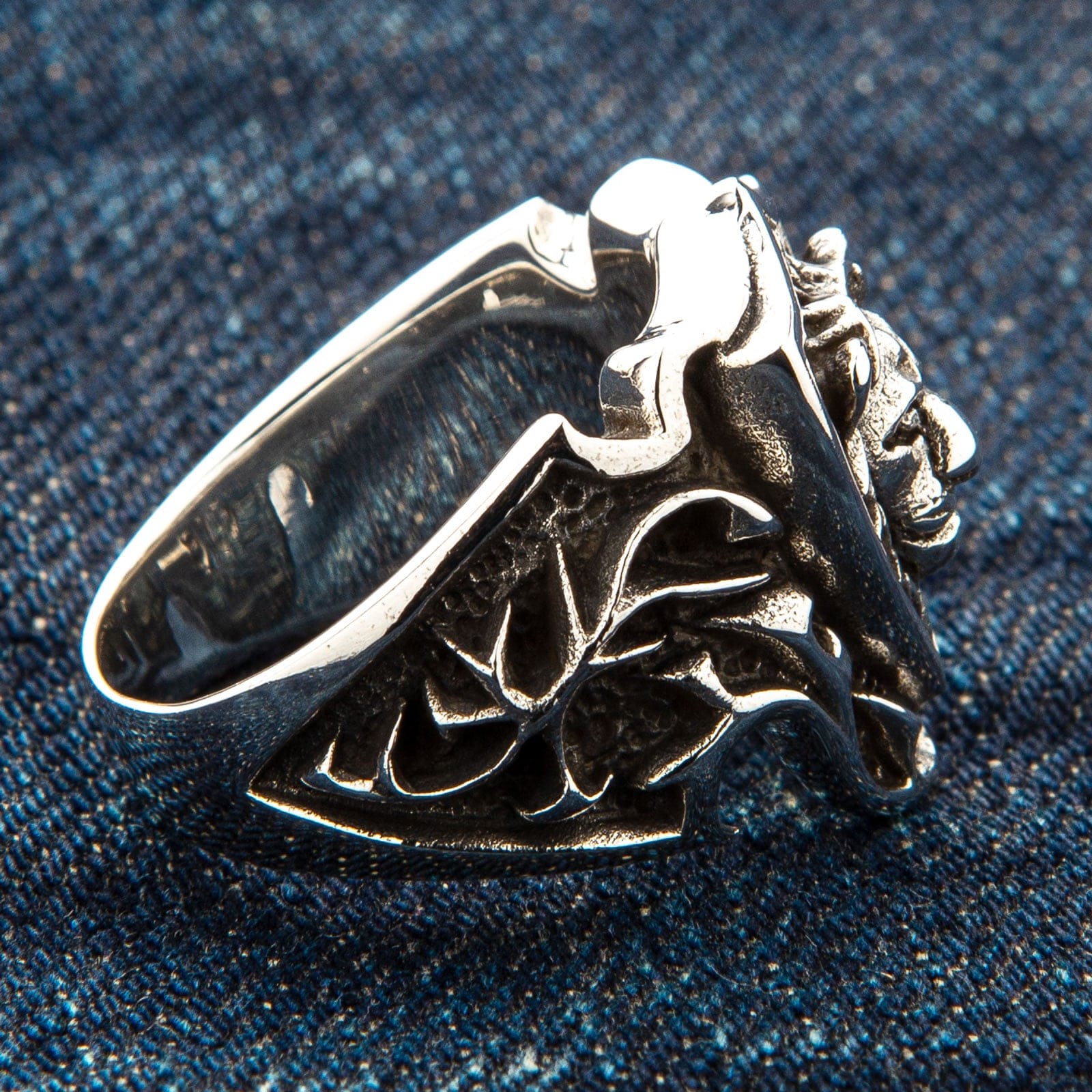 Knight Shield Lion Sterling Silver Men's Ring for Medieval LARP Costume & Viking Warrior Jewelry Gift