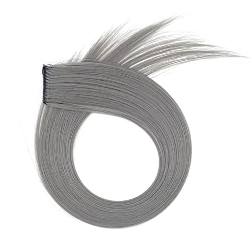 Clip-In Hair Extensions 21.73 Inch Straight Synthetic Hairpieces for Women - Silver Colored Party Highlights for Hair Growth & Volume | Perfect for Cosplay, Halloween, and Special Events (One Size)