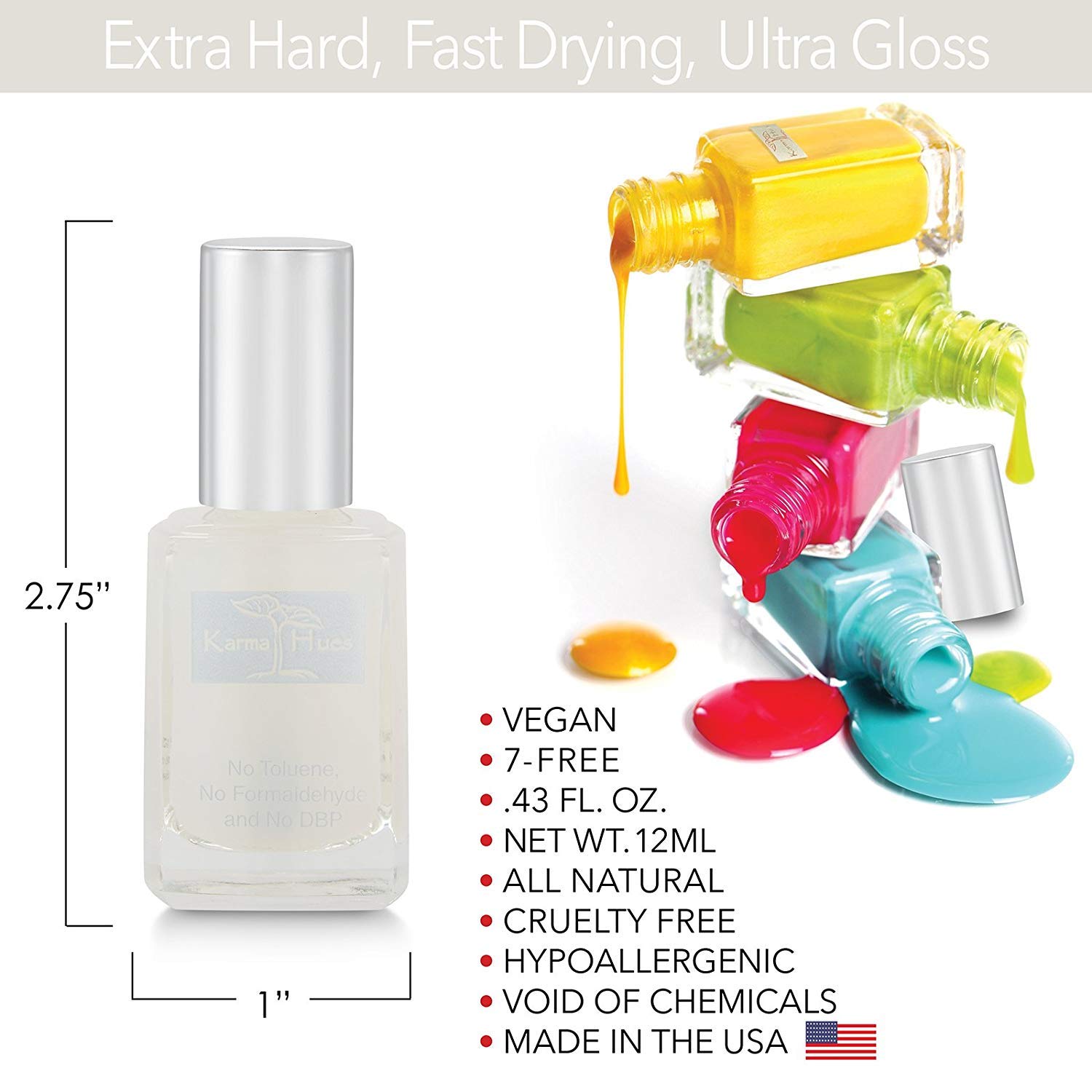 Organic Nail Polish - High Gloss & Matte Top Coat | Fast Drying, Non-Toxic, Cruelty-Free | Perfect for Manicures, Pedicures & Nail Art
