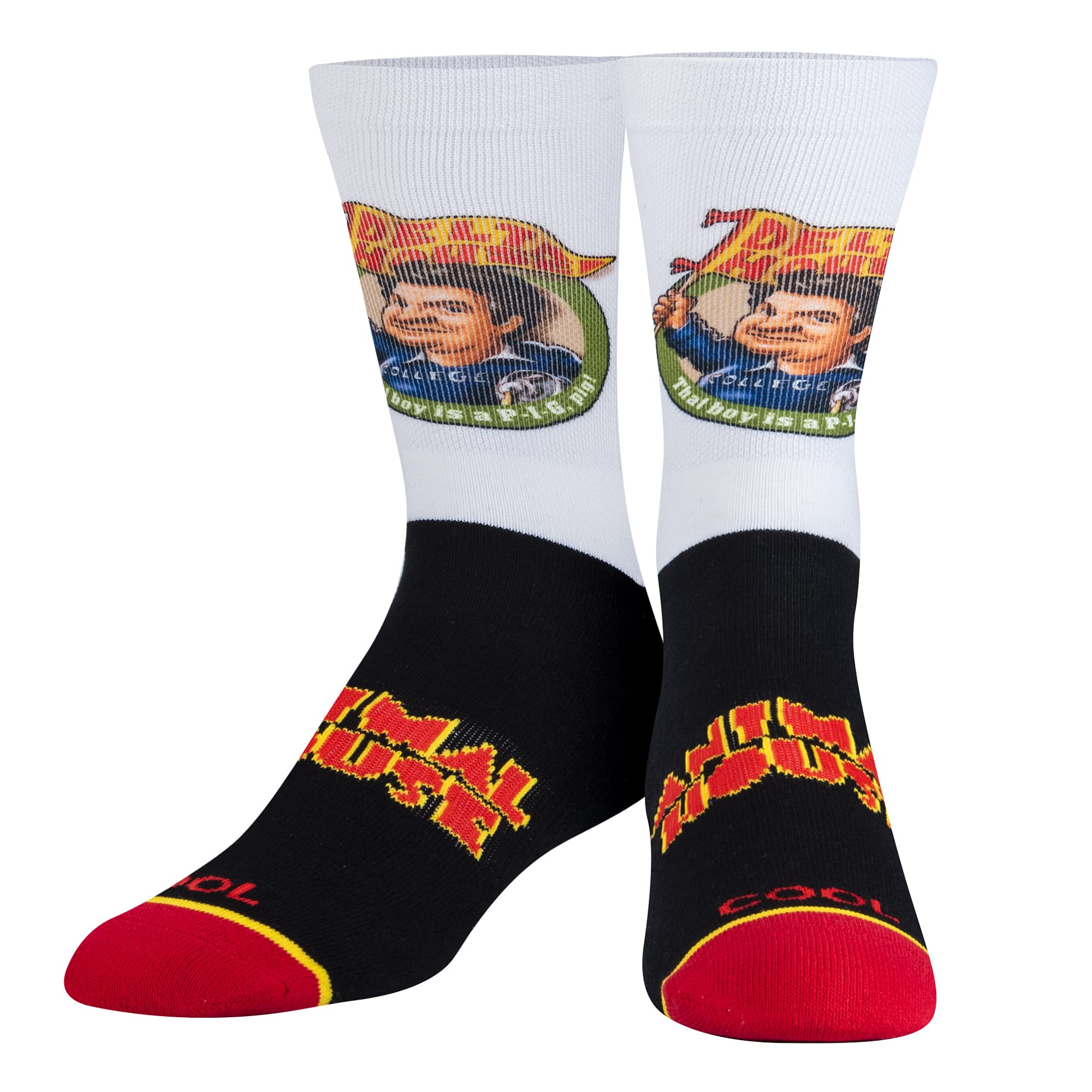 Funny Animal House Delta House Graphic Print Crew Socks for Men & Women - Large Size - Perfect for Gifts, Parties, and Casual Wear