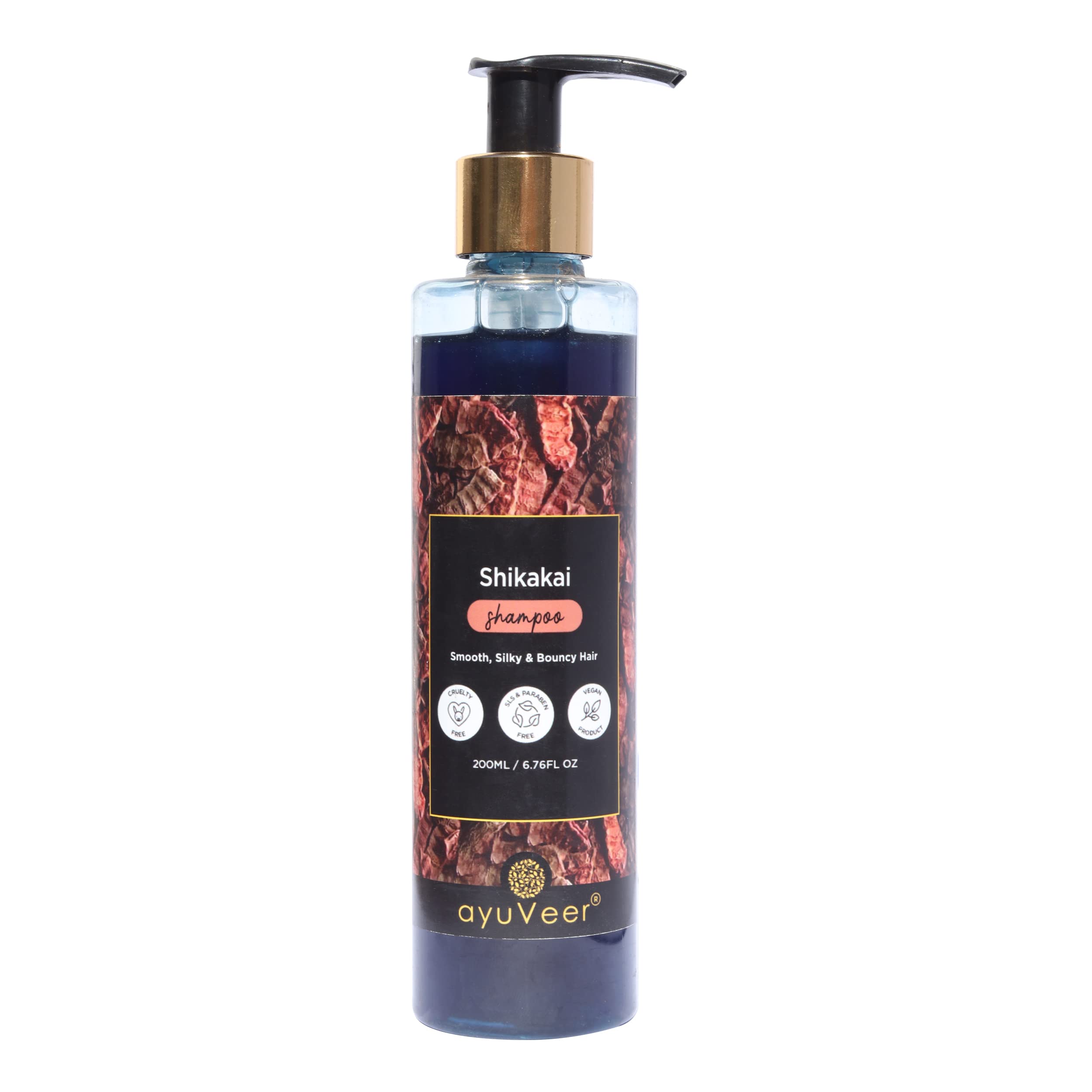 Ayuveer Natural Shikakai Shampoo for Hair Cleansing & Nourishment | 100% Natural Hair Cleanser with Shikakai Extract | Promotes Healthy Hair Growth | Suitable for All Hair Types - 200ml | Perfect for Daily Hair Care & Scalp Refreshment