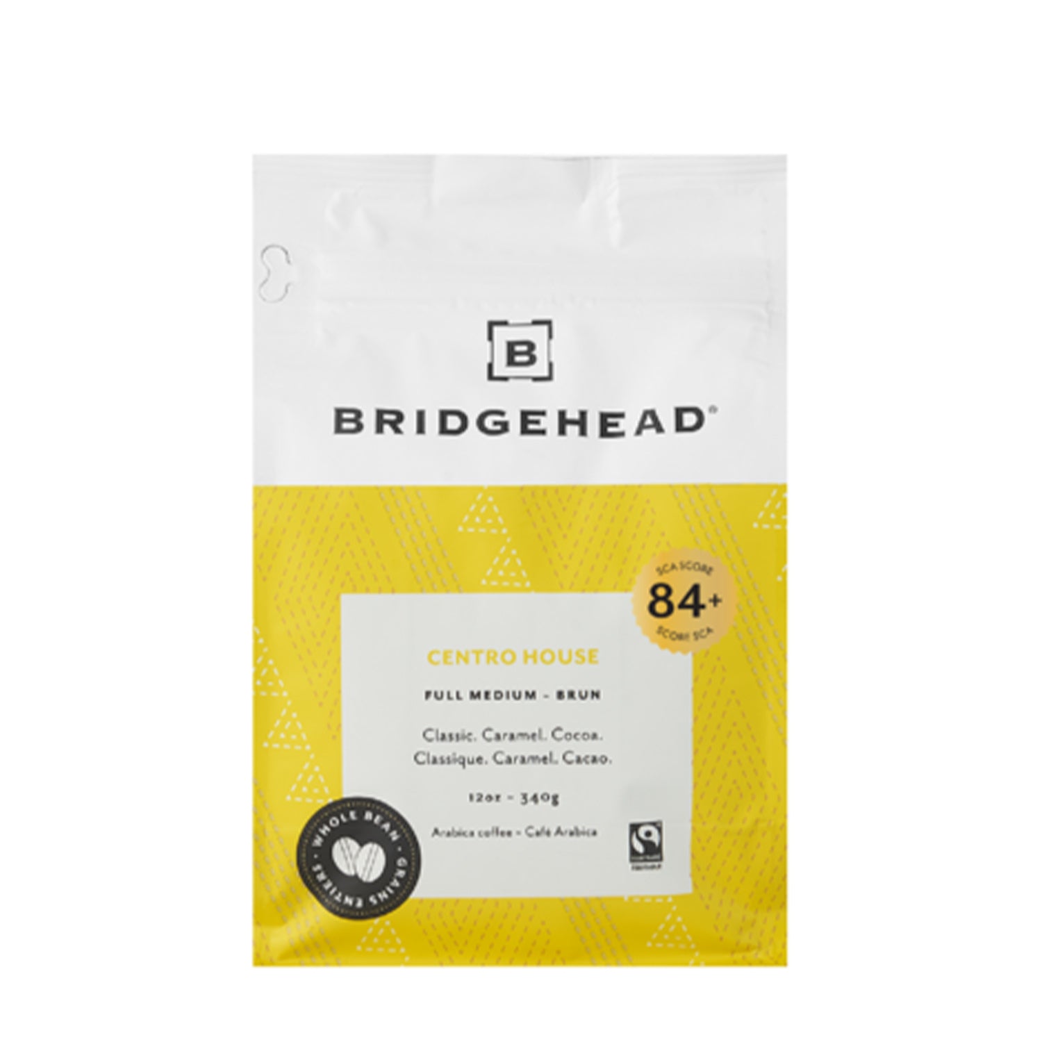 Bridgehead Coffee Centro House Whole Bean Coffee, 340g - Premium Medium Roast Arabica Beans for Espresso & Drip Brewing - Perfect for Home, Office & Cafes