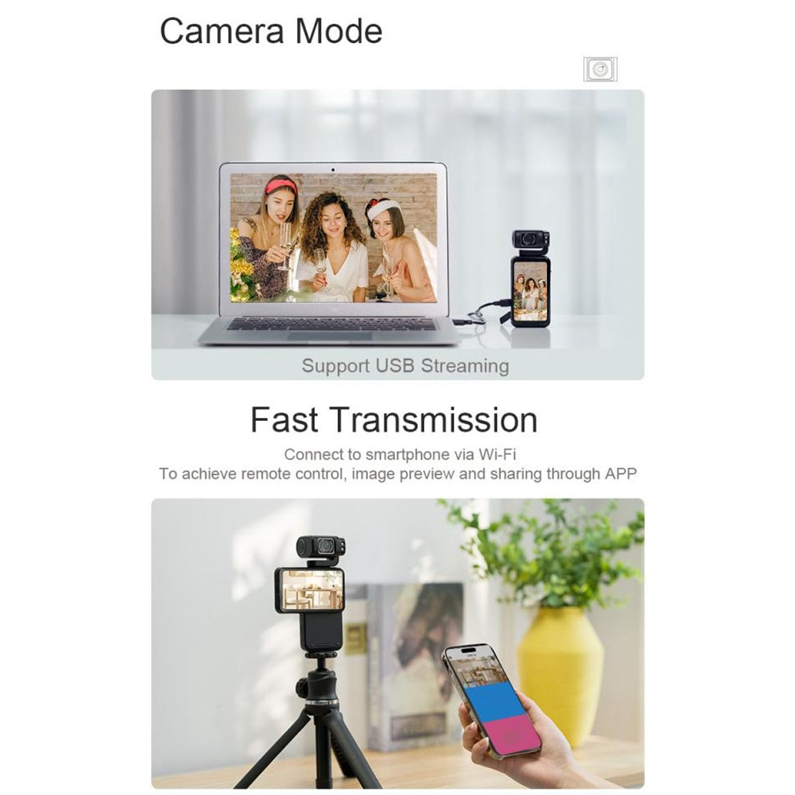 4K/5K Video Camera Camcorder - 48MP HD WiFi Vlogging Camera with IR Night Vision, 3.5