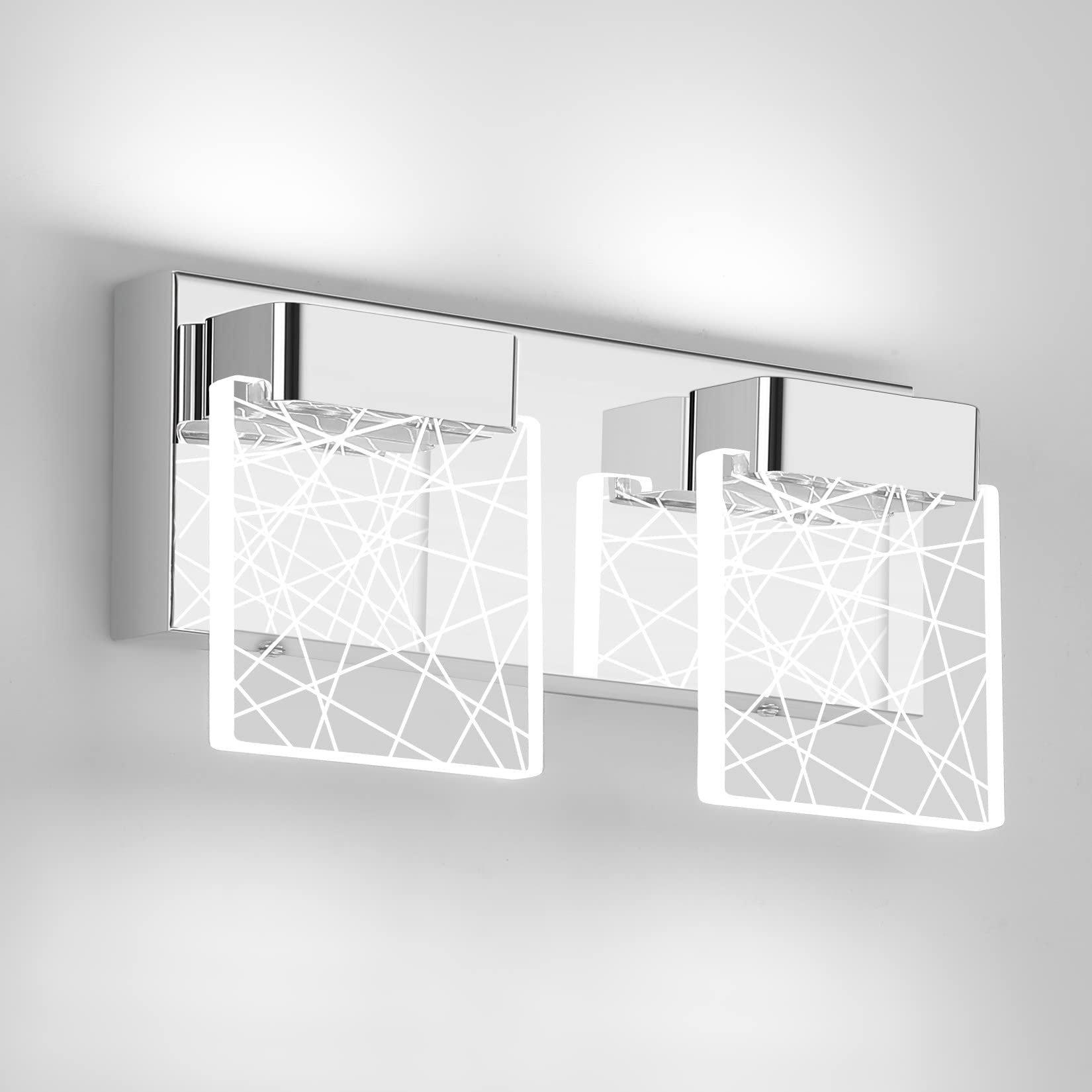 Modern LED Bathroom Vanity Light Fixture - Stainless Steel Chrome Finish, 6000K Daylight White - Perfect for Bathroom, Powder Room, and Dressing Room Lighting