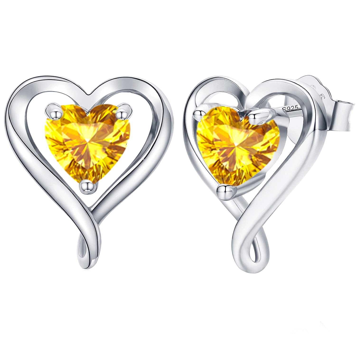 LAVUMO Hypoallergenic Heart Stud Earrings for Women - 18K Gold Plated, Silver & Rose Gold Cubic Zirconia Jewelry Set | Perfect Birthday, Anniversary Gift for Her | Elegant Everyday Wear & Special Occasions