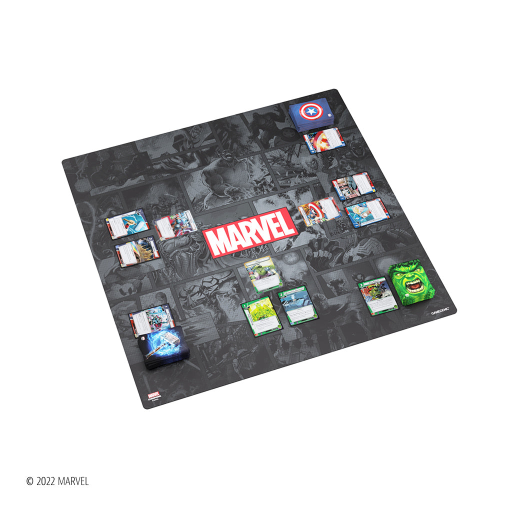 Marvel Champions Game Mat XL - Premium Black Gaming Surface for Card Battles | Perfect for Marvel Champions LCG and Tabletop Gaming