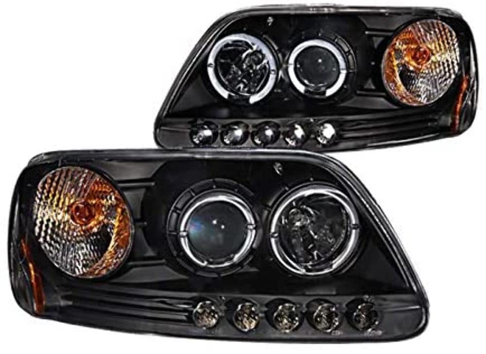 ANZO USA 111031 LED Halo Projector Headlight Set - Black | High Performance Headlights for Trucks & SUVs | Upgrade Your Night Driving & Off-Road Adventures