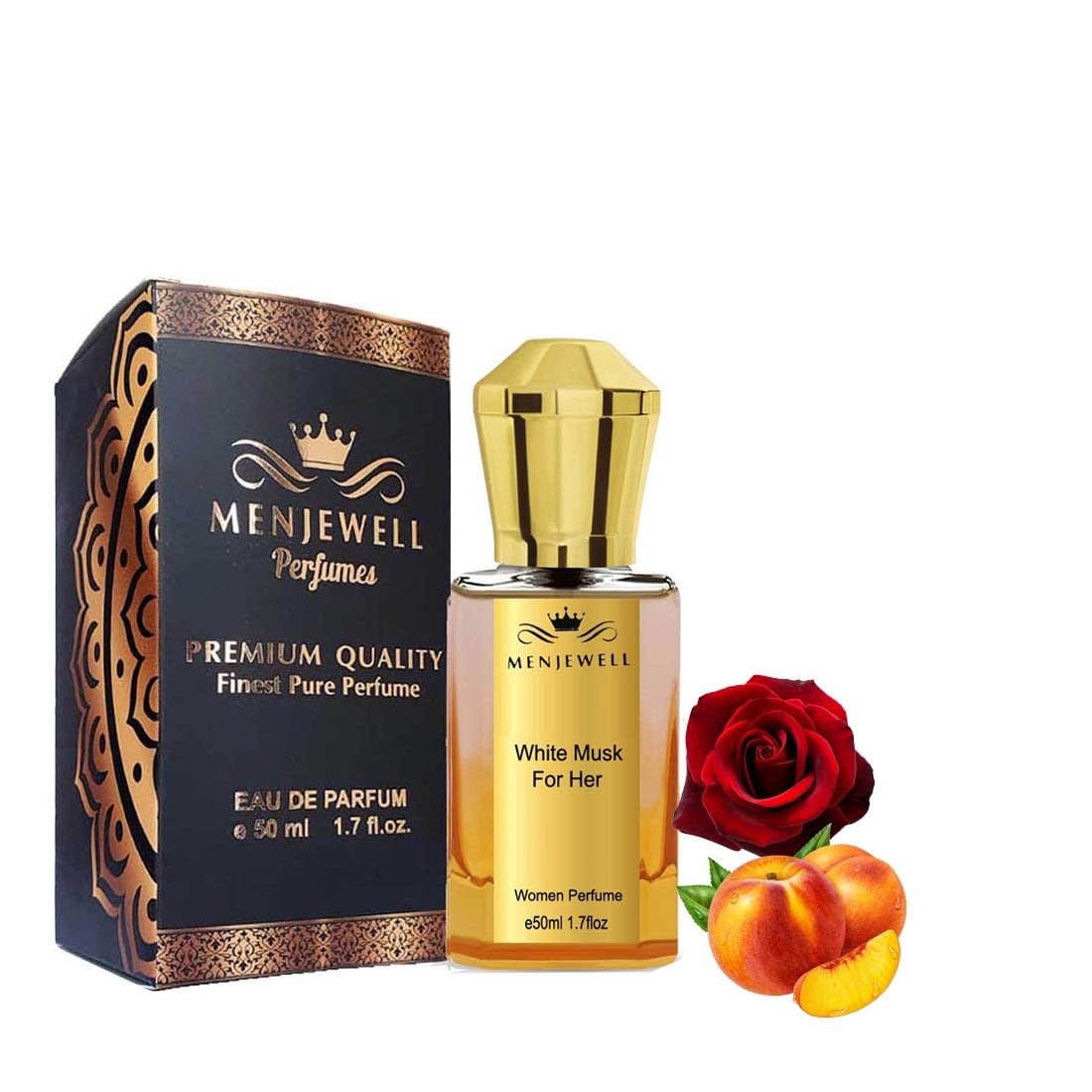Luxury White Musk Perfume for Women - Long Lasting Fragrance Eau De Parfum (50ml) | Travel Friendly Lightweight Bottle | Perfect for Daily Wear, Evening Events & Romantic Occasions