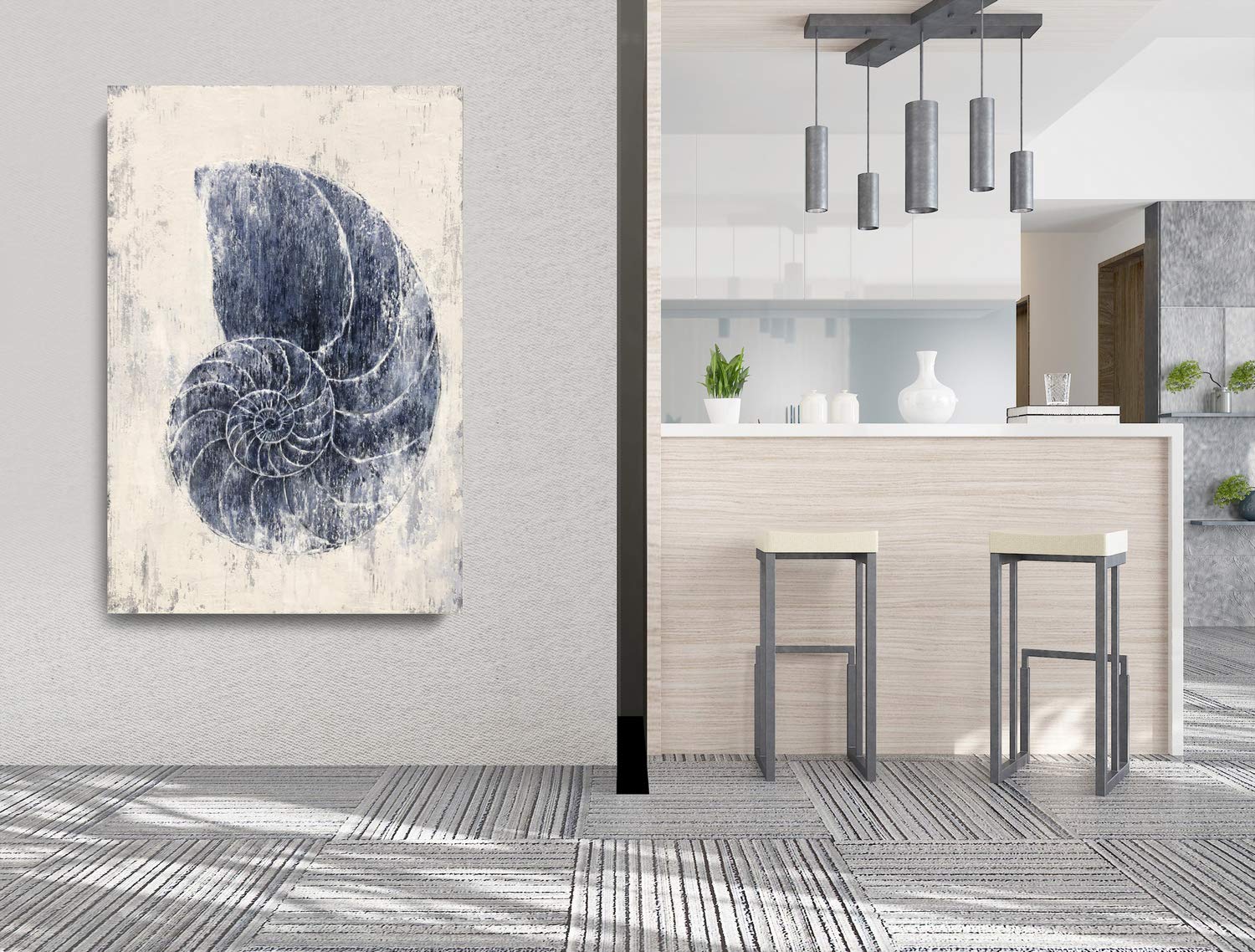 Yihui Arts Large Canvas Wall Art - Modern Abstract Coastal Painting for Bedroom Decor, Living Room & Office Wall Decor | Perfect for Coastal, Boho & Contemporary Home Decoration