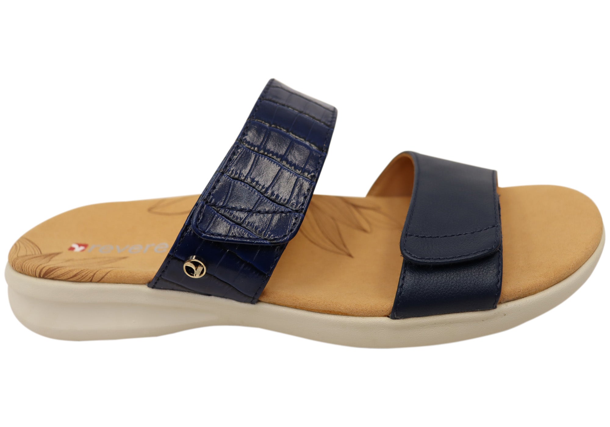 Revere Seaside Women's Comfortable Supportive Leather Slide Sandals - Perfect for Beach, Pool & Summer Casual Wear