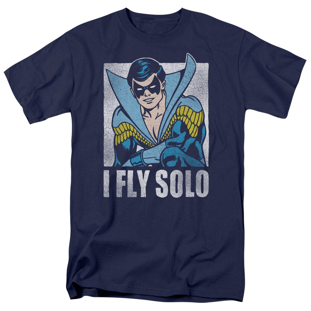 Trevco DC-Fly Solo Short Sleeve Adult 18-1 Graphic T-Shirt - Navy Blue - 3XL - Comfortable Cotton Tee for Casual Wear, Superhero Fans & Comic Con Events