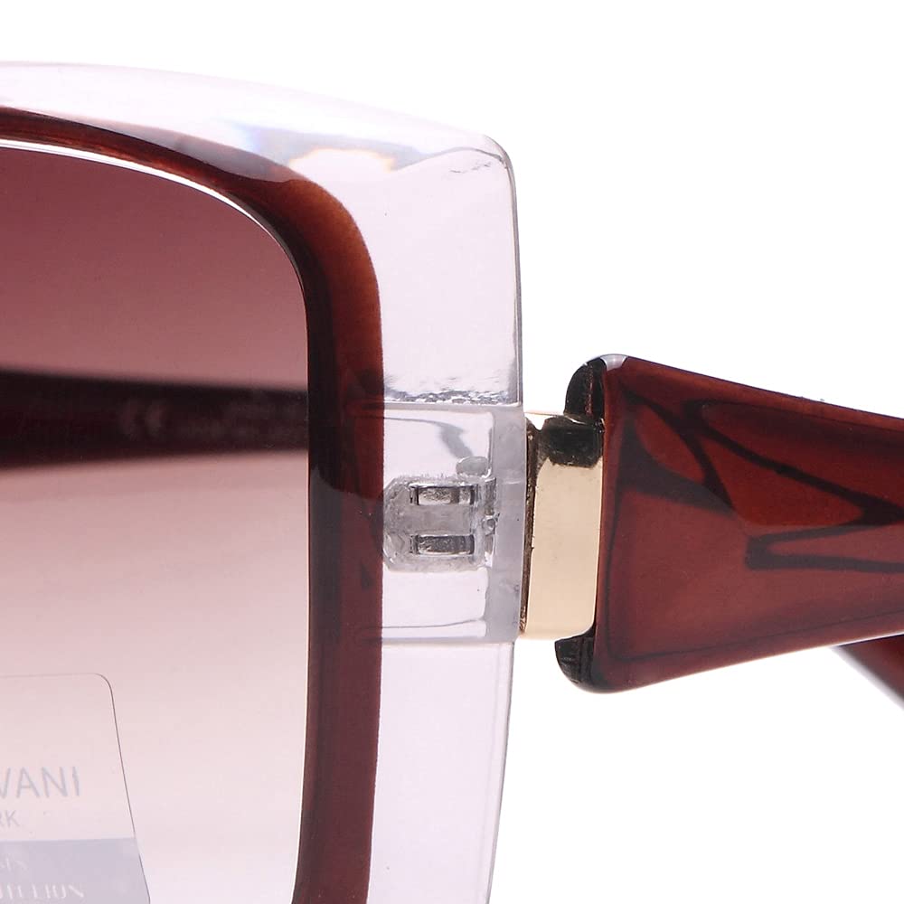 Dasein Oversized Sunglasses for Women - Fashion Designer Summer Shades with UV Protection (U026 Brown) - Perfect for Beach, Driving & Outdoor Activities