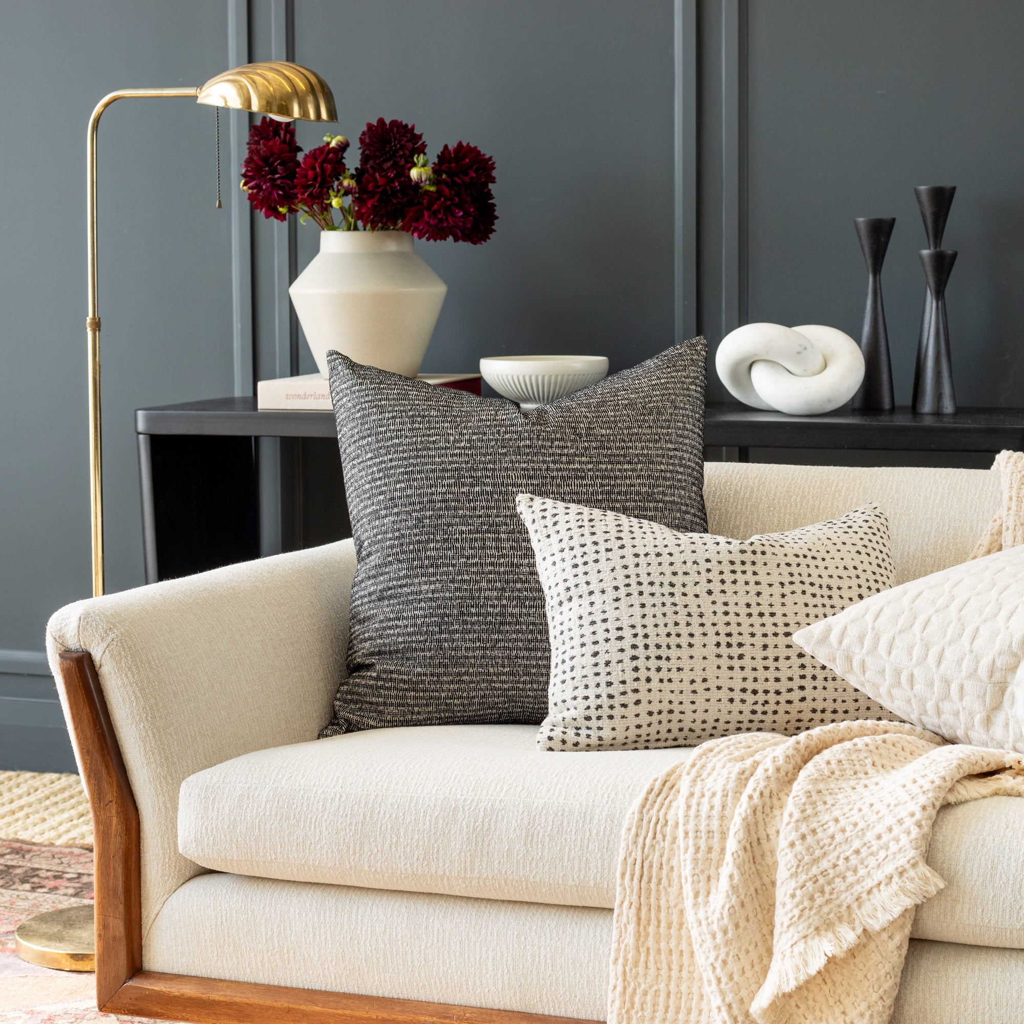 Premium 22x22 Onyx Decorative Pillow Cover - Soft & Stylish Roman Square Throw Pillow for Couch, Bed, Sofa - Perfect Home Decor Accent for Living Room & Bedroom