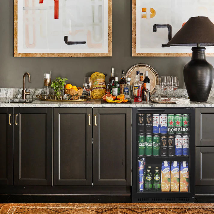Husky 90L Single Door Eco Home Bar Drinks Chiller Black C1HECO840BKAU - Energy Efficient Beverage Refrigerator for Home, Office & Entertainment Spaces
