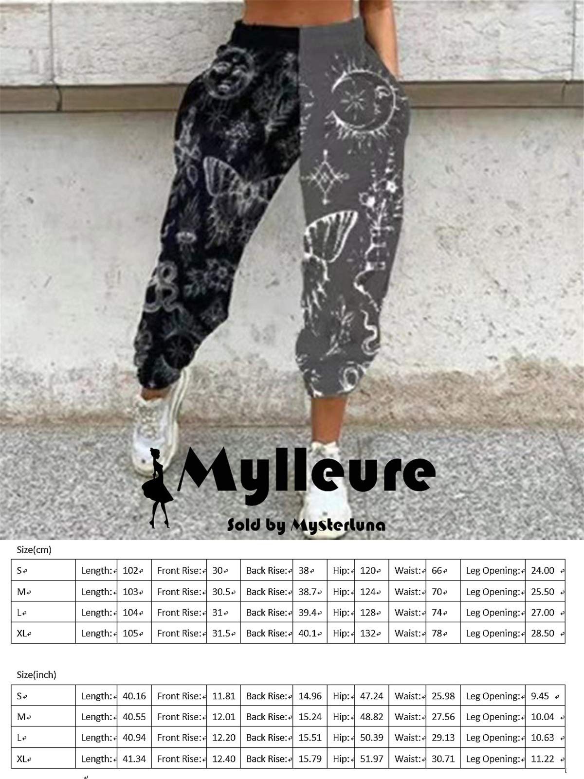 Women's Printed Baggy Sweatpants with Pockets - High Waist Joggers, Contrast Color Athletic Lounge Pants | Perfect for Yoga, Running, Gym Workouts & Casual Wear