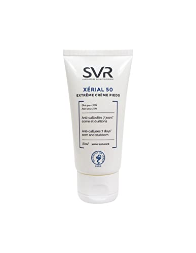 SVR Laboratoires Xerial 50 Anti Corns and Calluses Foot Cream 50ml - Intensive Moisturizing Treatment for Dry, Cracked Feet - Perfect for Pedicures, Foot Care Routines & Diabetic Skin Protection