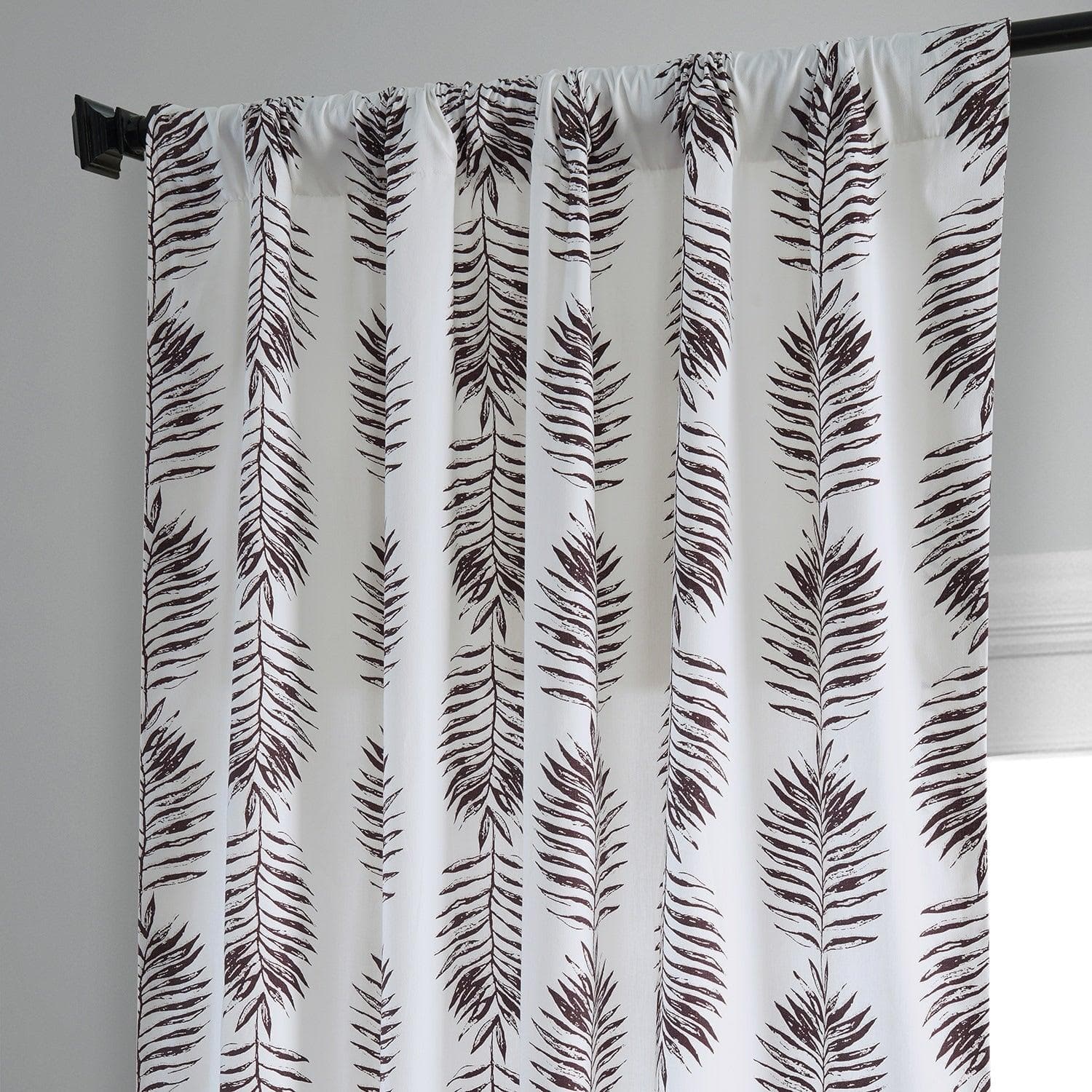 Sago Nut Brown Floral Printed Cotton Blackout Curtains for Bedroom & Living Room - Thermal Insulated Window Drapes for Home Decor & Light Blocking