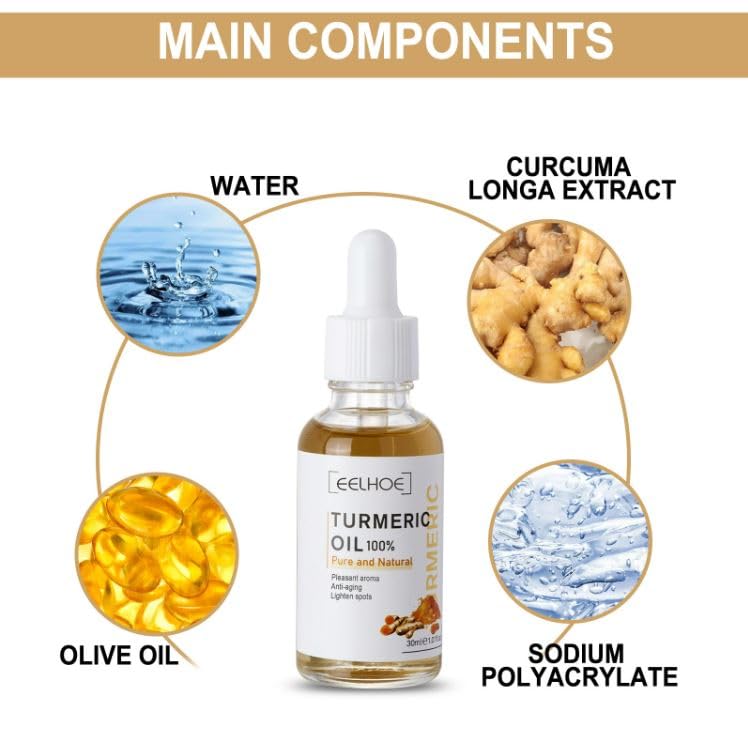 Annma Pure Turmeric Oil - 100% Natural Ayurvedic Essential Oil for Face & Body Care | Skin Brightening, Anti-Aging Turmeric Serum for Women | 30ml (Pack of 2) | Perfect for Daily Skincare Routine & Holistic Wellness