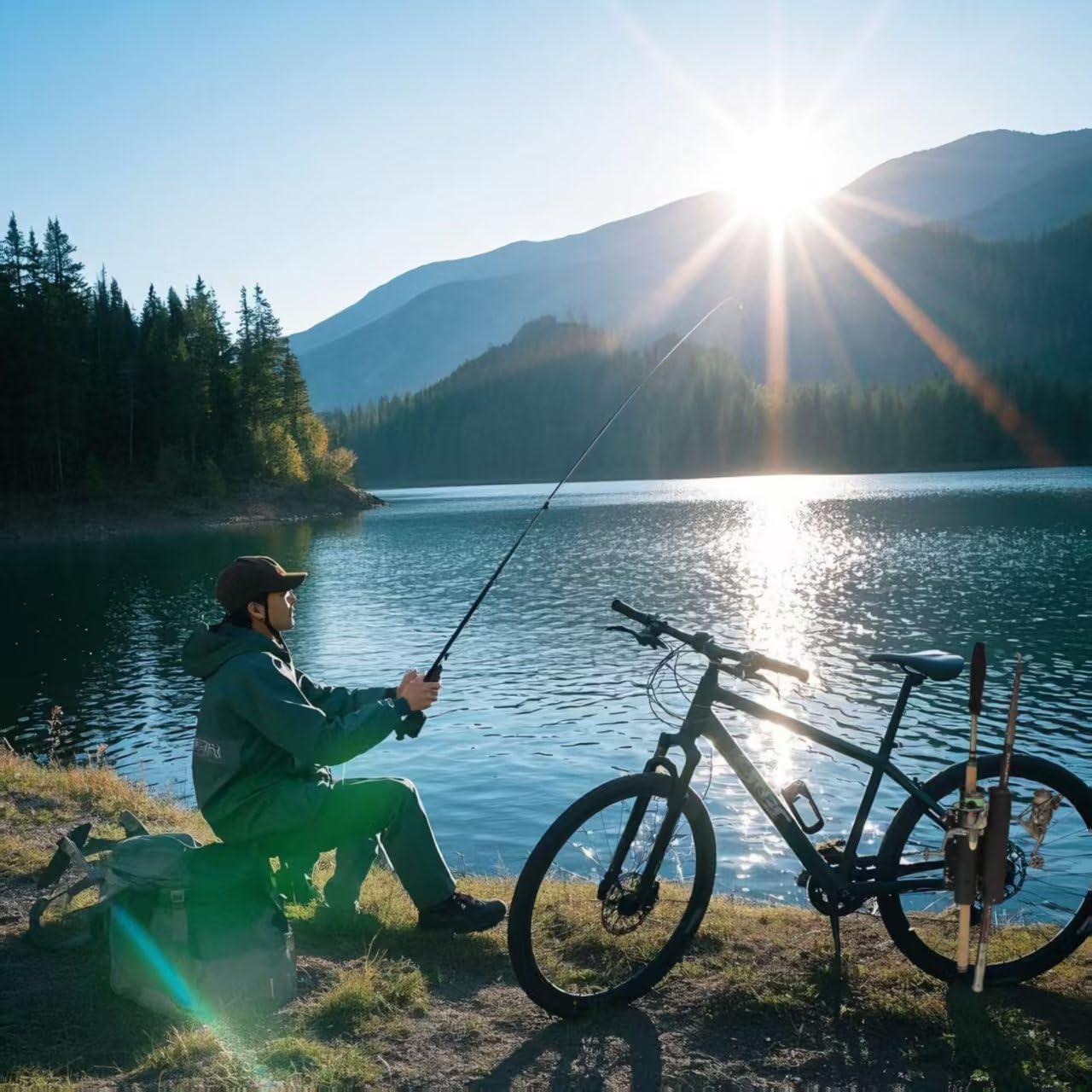 Bike Fishing Rod Holder - Secure Fishing Pole Carrier for Bicycle | Perfect for Anglers Cycling to Fishing Spots