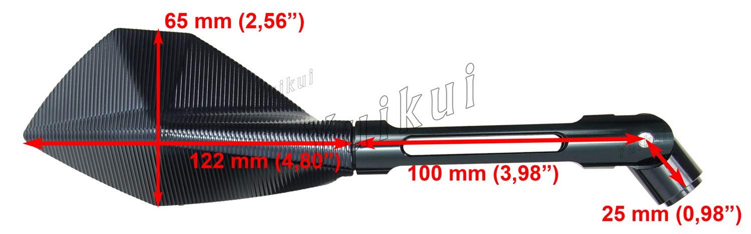 Durable CNC Aluminum M8 M10 Universal Motorcycle Rearview Mirrors - Compatible with Ducati Monster, Hypermotard, Scrambler - Enhance Safety & Style for Street & Off-Road Riding