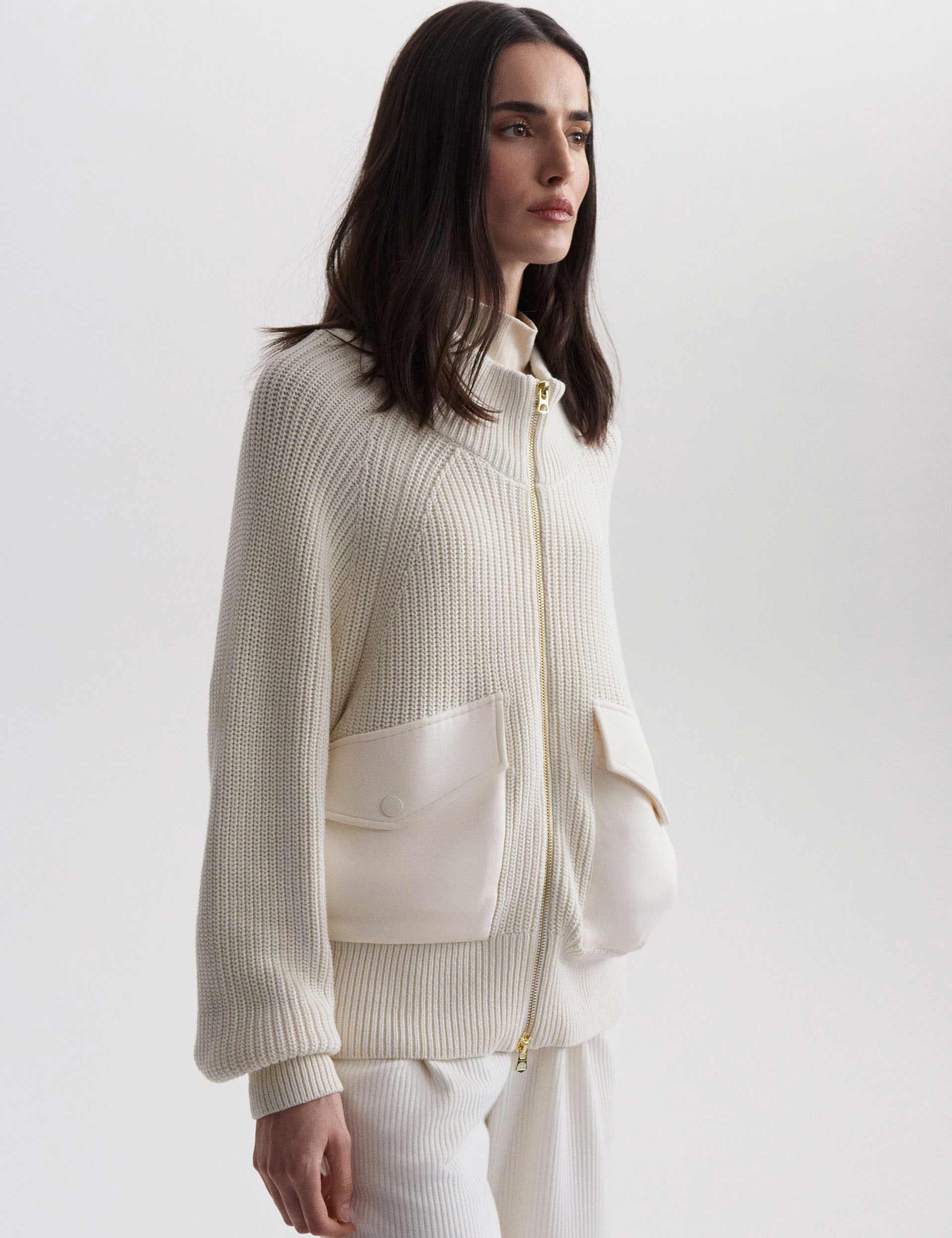 Tessa Knit Jacket for Women - Lightweight Cardigan Sweater in Egret White | Perfect for Spring Layering, Office Wear & Casual Outfits