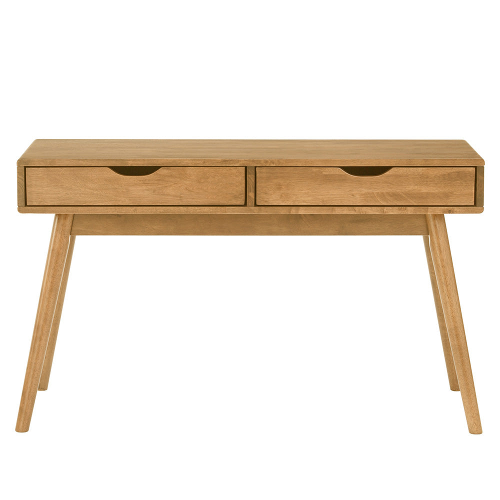 LAMAR 122cm Console Table with 2 Drawers - Natural Wood Entryway Table for Hallway, Living Room & Bedroom Decor
