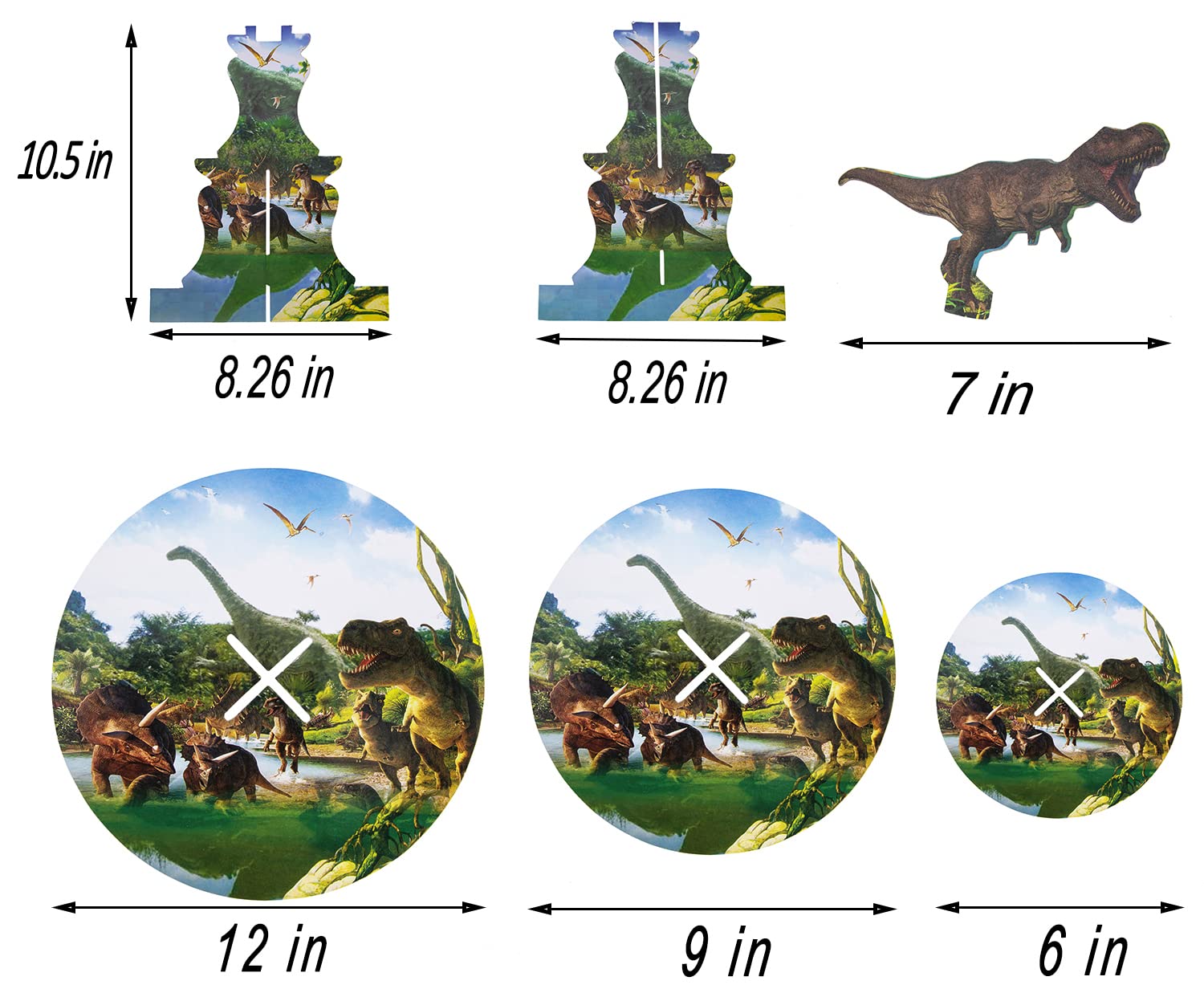 3-Tier Dinosaur Cupcake Stand for Birthday Parties - Holds 24 Cupcakes | Dinosaur Theme Party Decor for Boys & Kids | Perfect for Birthday Cakes, Desserts & Sweet Table Displays