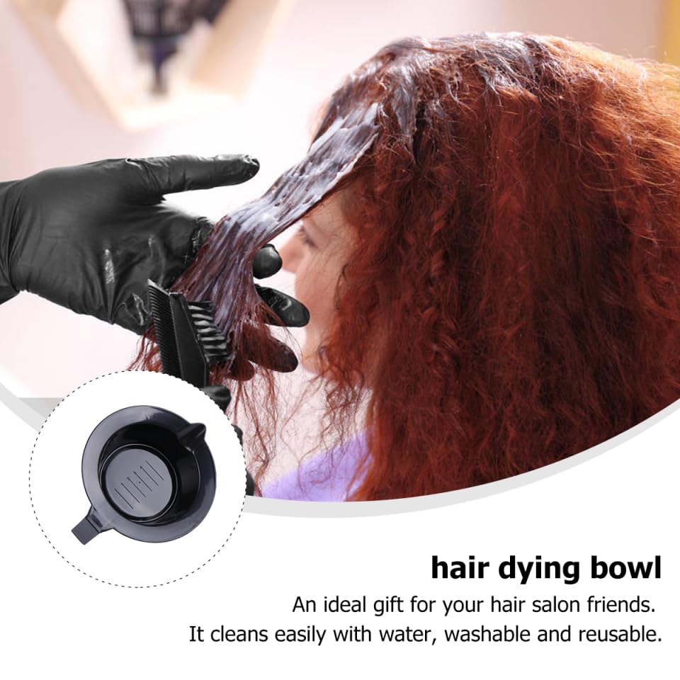 4Pcs Black Plastic Hair Color Mixing Bowls - Salon Styling & Hairdressing Tint Bowls for Professional Hair Dye Application | Perfect for At-Home Coloring & Salon Use