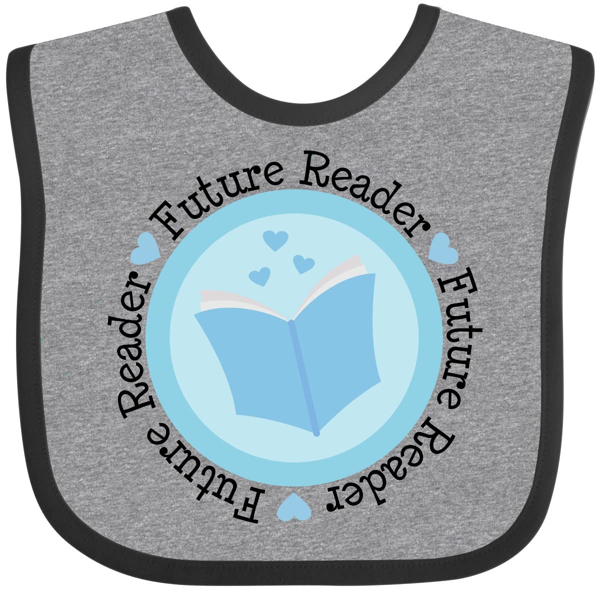 Inktastic Reading Future Reader Books Baby Bib - Soft & Durable Cotton Bib for Babies & Toddlers - Perfect for Mealtime, Reading Time & Playtime