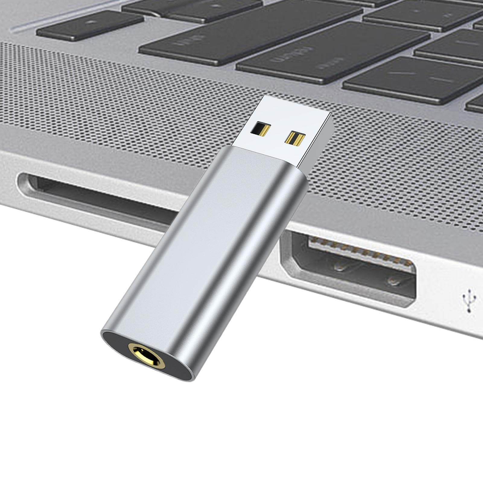 USB External Sound Card with 3.5mm Headphone Jack - Plug & Play Audio Adapter for Gaming Headsets (Perfect for League of Legends, PC Gaming & Online Meetings)